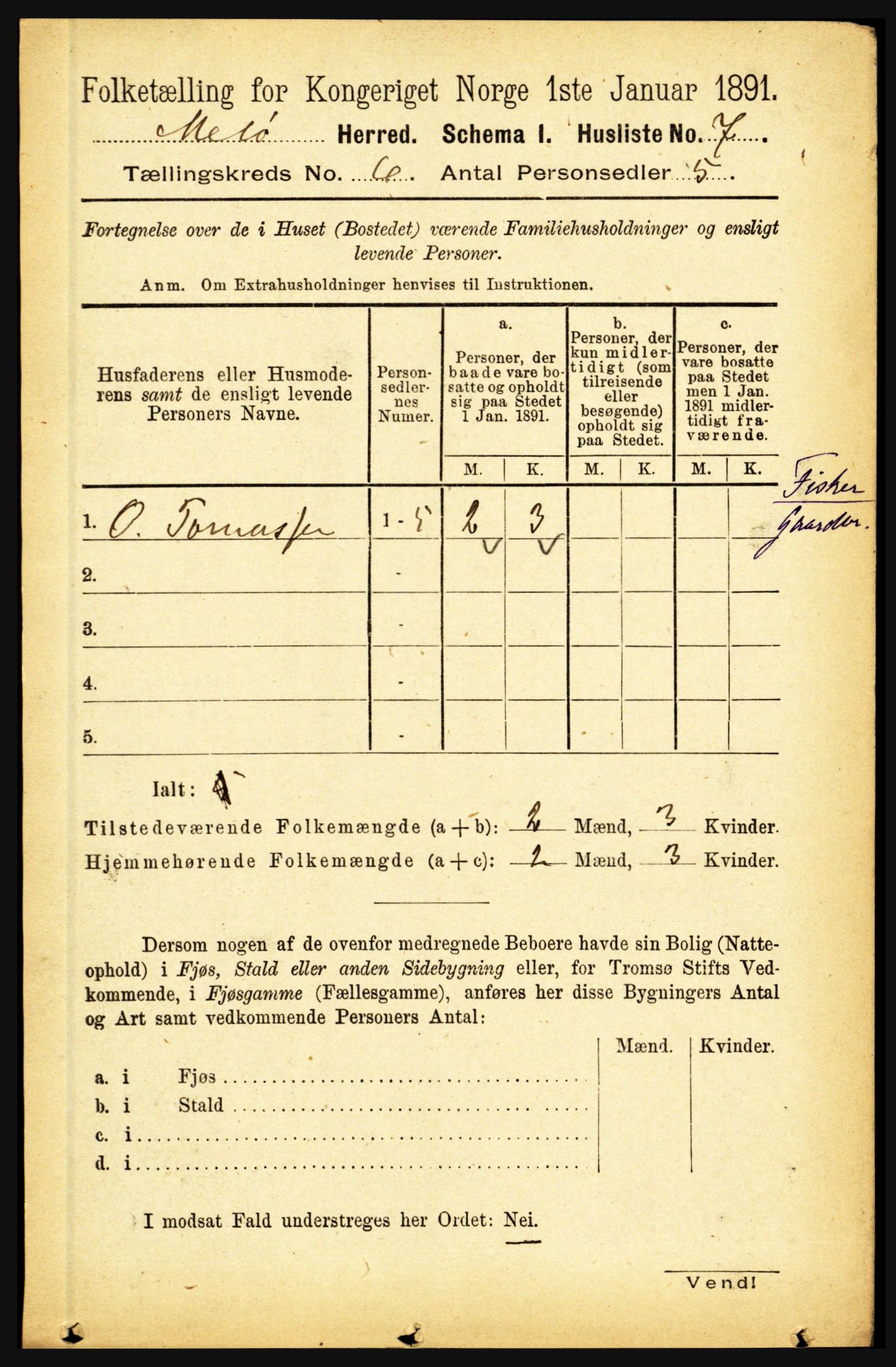 RA, 1891 census for 1837 Meløy, 1891, p. 2065