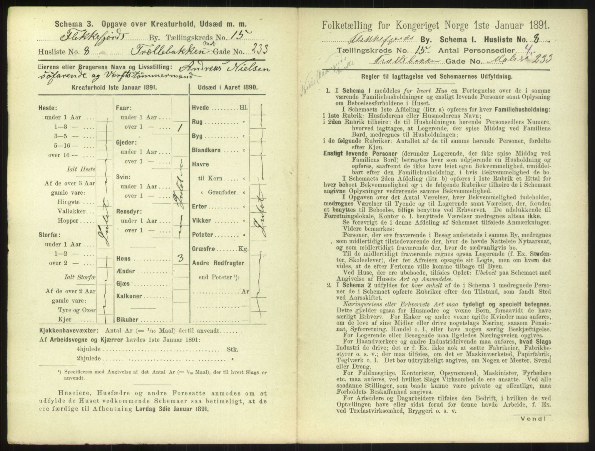 RA, 1891 census for 1004 Flekkefjord, 1891, p. 530