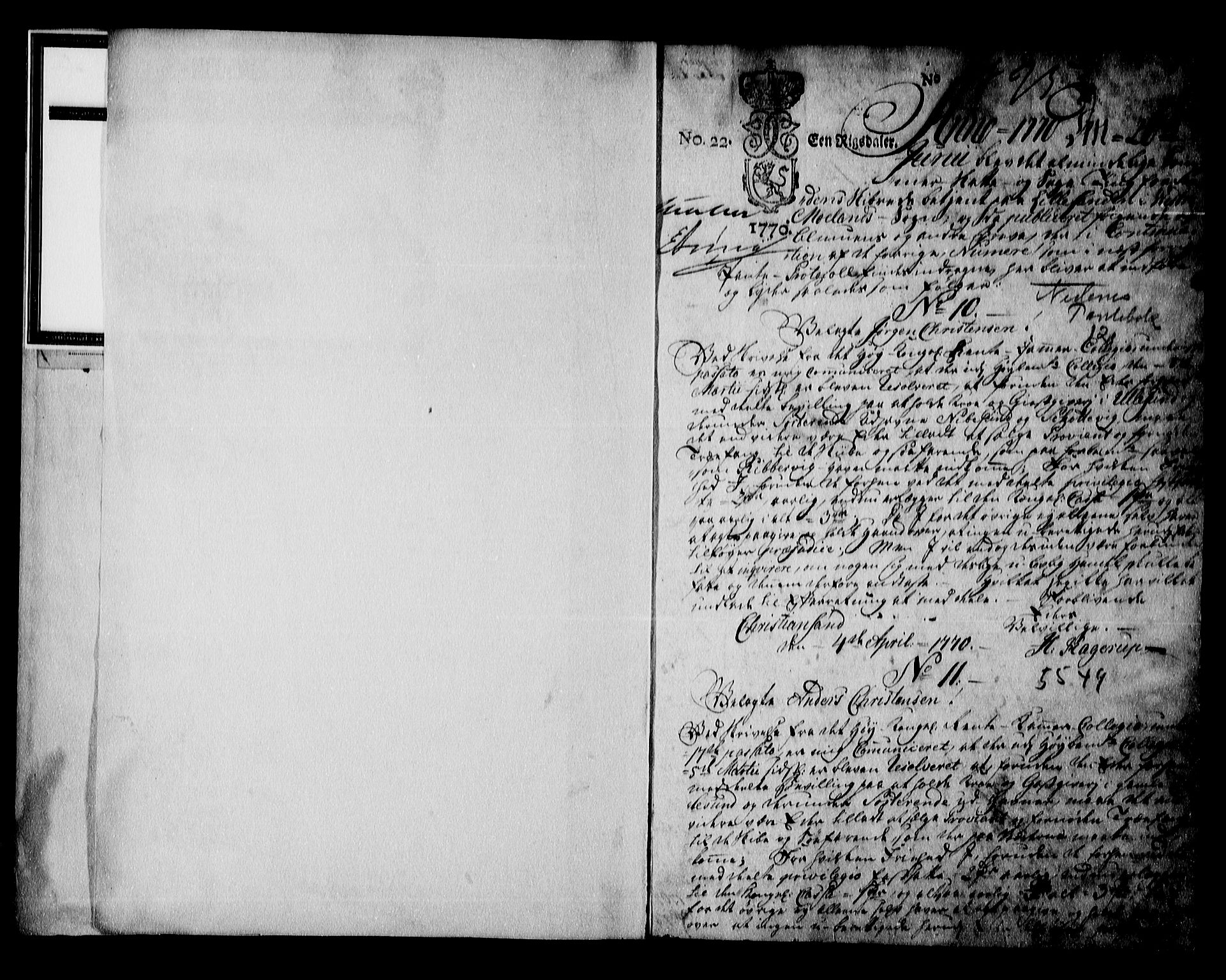 Nedenes sorenskriveri før 1824, AV/SAK-1221-0007/G/Gb/L0012: Mortgage book no. 12, 1770-1774, p. 1