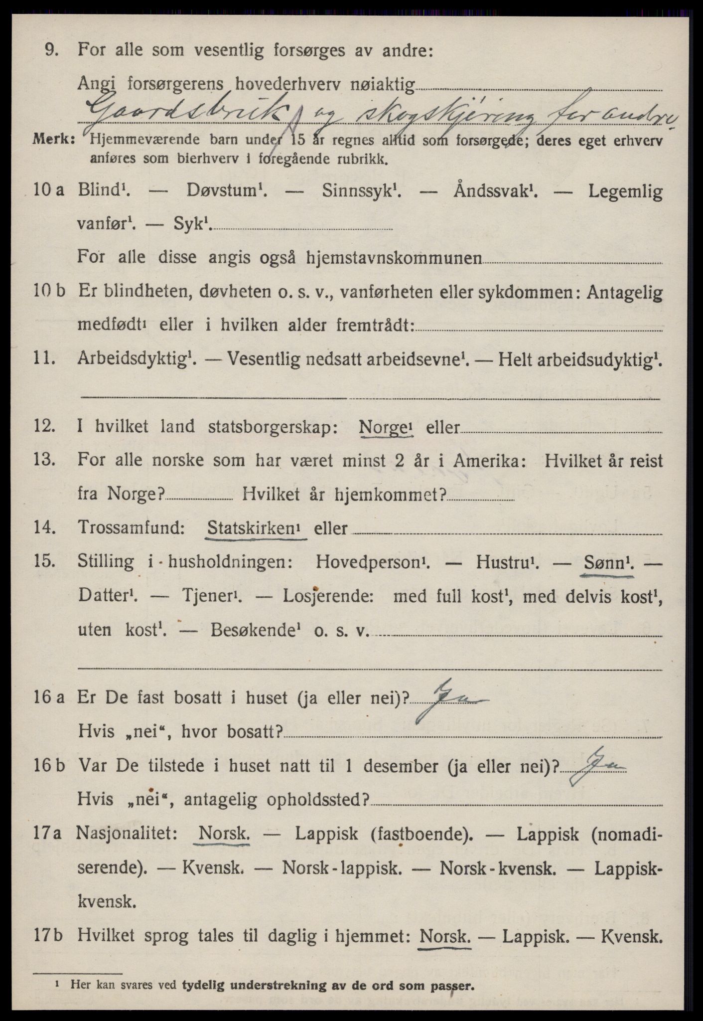 SAT, 1920 census for Soknedal, 1920, p. 2701