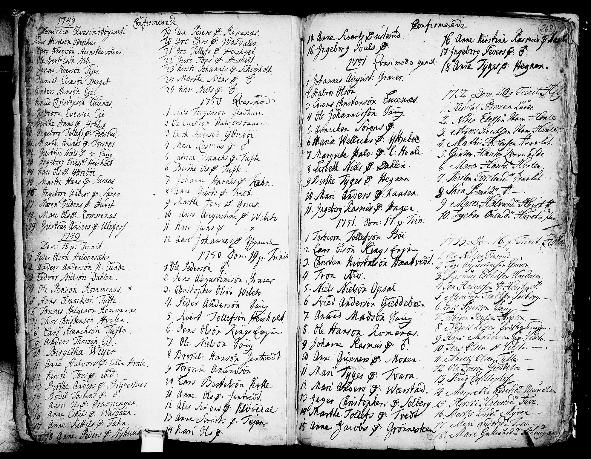 Holla kirkebøker, SAKO/A-272/F/Fa/L0001: Parish register (official) no. 1, 1717-1779, p. 268