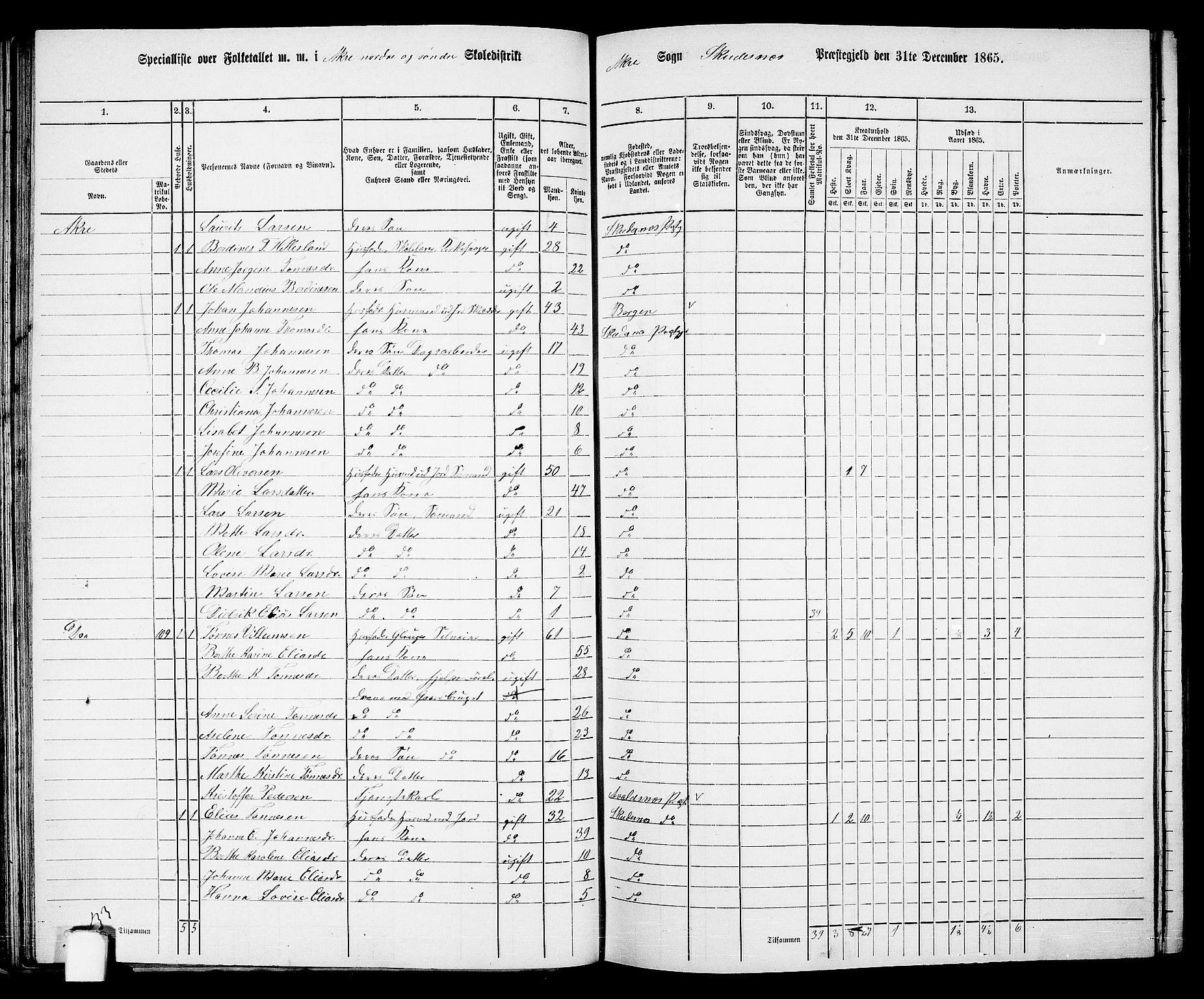 RA, 1865 census for Skudenes, 1865, p. 63