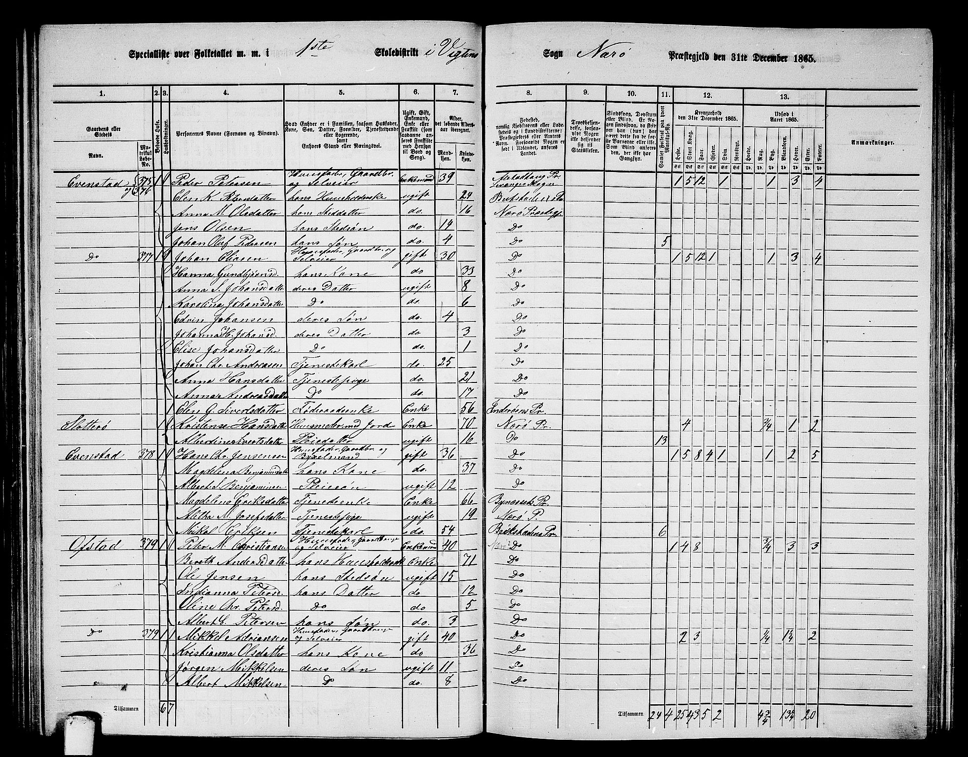 RA, 1865 census for Nærøy, 1865, p. 83