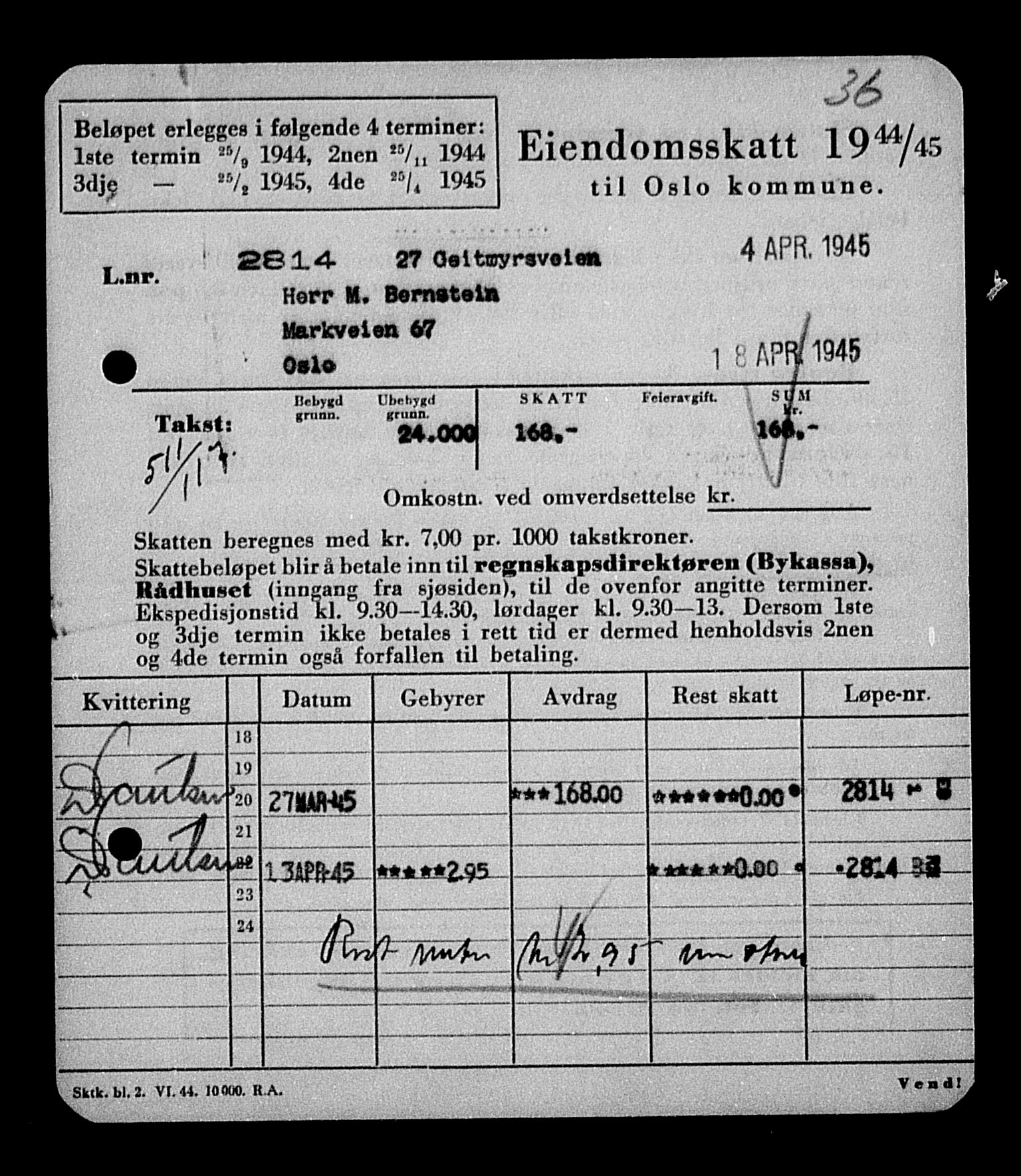 Justisdepartementet, Tilbakeføringskontoret for inndratte formuer, AV/RA-S-1564/H/Hc/Hcc/L0923: --, 1945-1947, p. 13