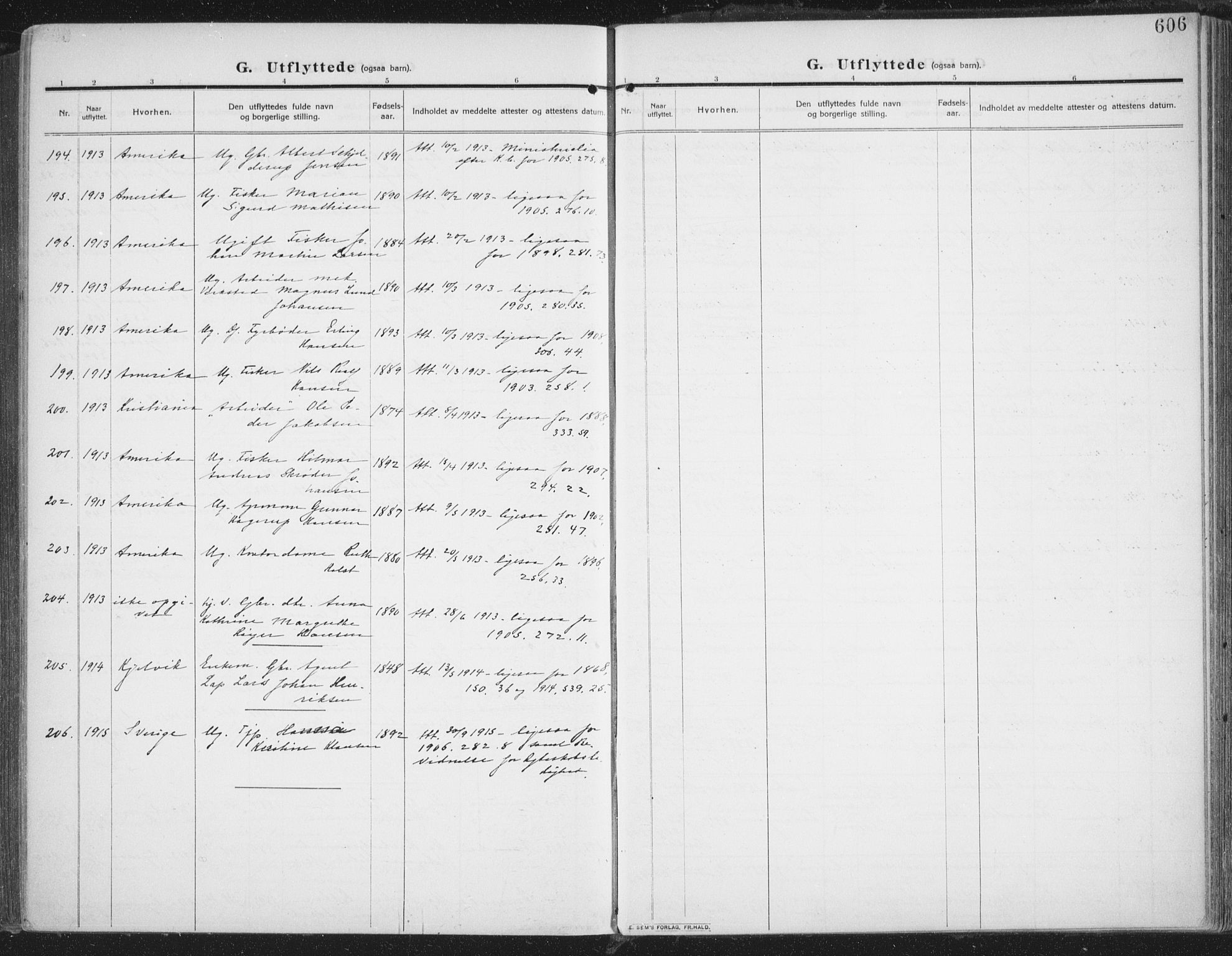 Trondenes sokneprestkontor, SATØ/S-1319/H/Ha/L0018kirke: Parish register (official) no. 18, 1909-1918, p. 606