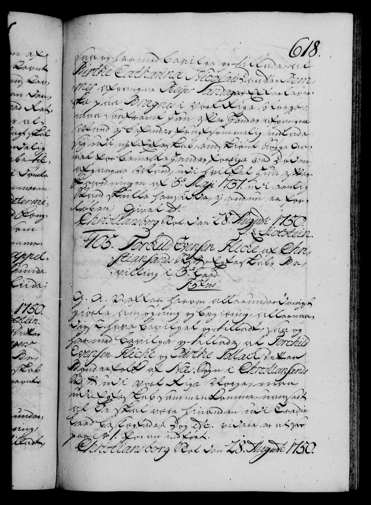 Danske Kanselli 1572-1799, AV/RA-EA-3023/F/Fc/Fca/Fcaa/L0036: Norske registre, 1749-1750, p. 618a