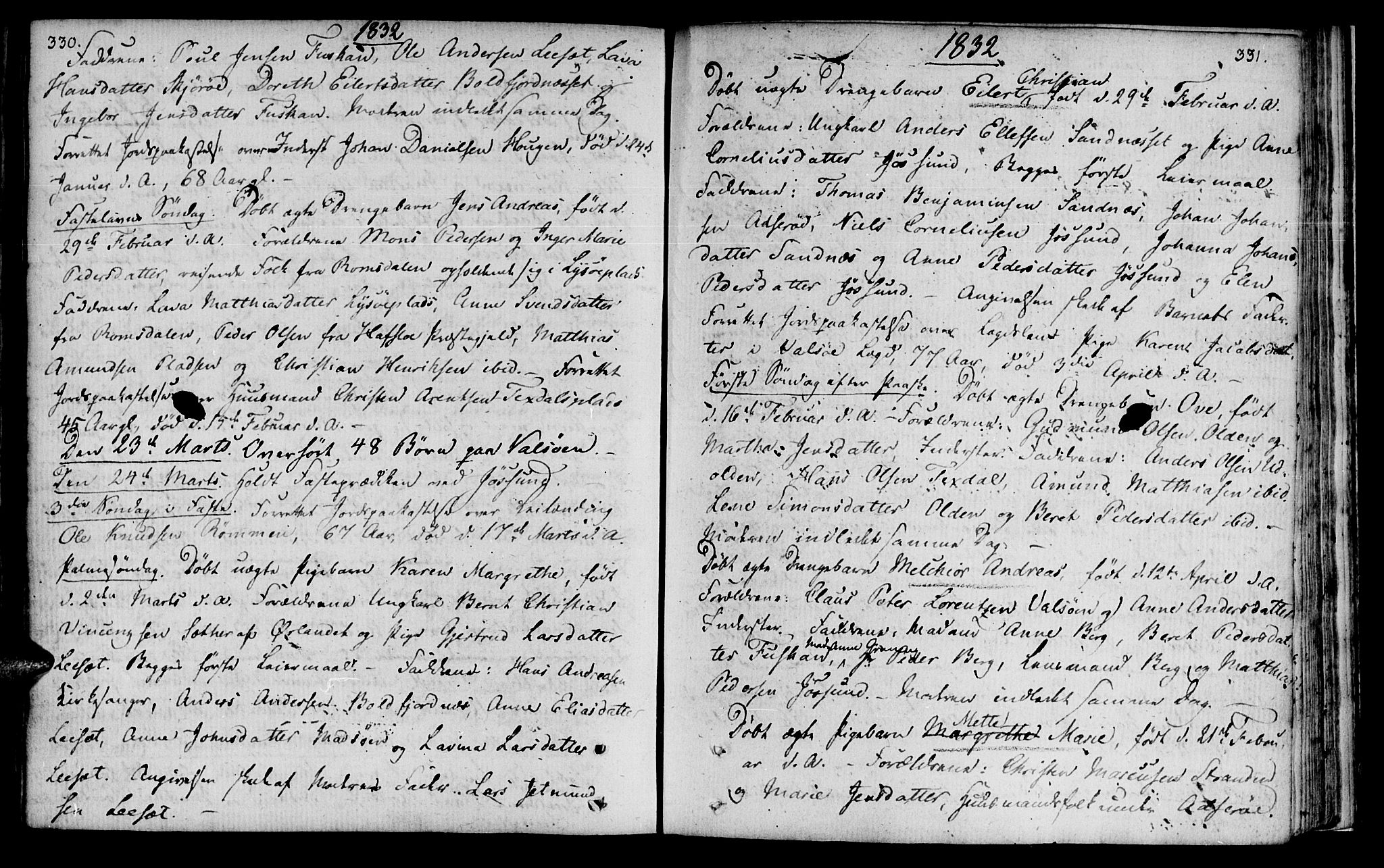 Ministerialprotokoller, klokkerbøker og fødselsregistre - Sør-Trøndelag, SAT/A-1456/655/L0674: Parish register (official) no. 655A03, 1802-1826, p. 330-331