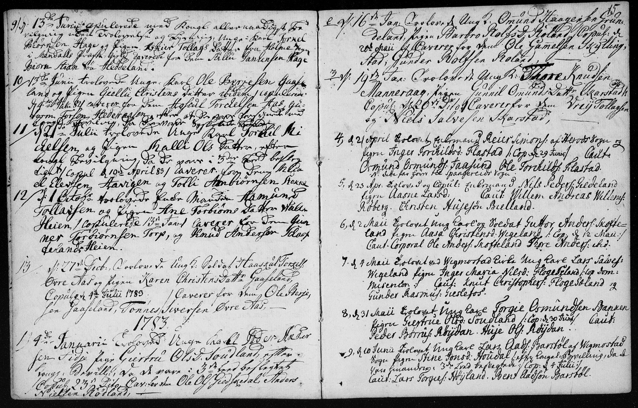 Sør-Audnedal sokneprestkontor, SAK/1111-0039/F/Fa/Fab/L0003: Parish register (official) no. A 3, 1766-1828, p. 15