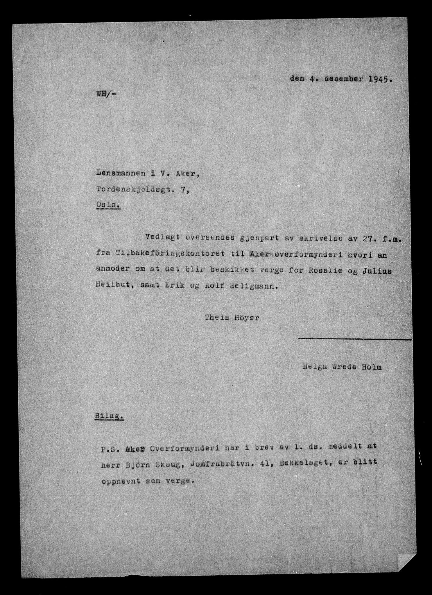 Justisdepartementet, Tilbakeføringskontoret for inndratte formuer, AV/RA-S-1564/H/Hc/Hcc/L0943: --, 1945-1947, p. 8