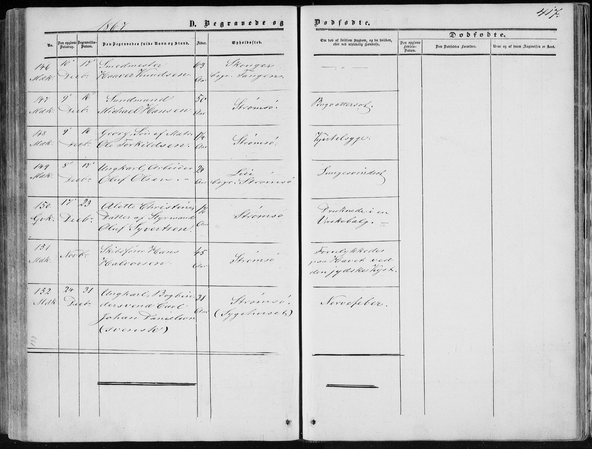 Strømsø kirkebøker, AV/SAKO-A-246/F/Fa/L0015: Parish register (official) no. I 15, 1859-1868, p. 417