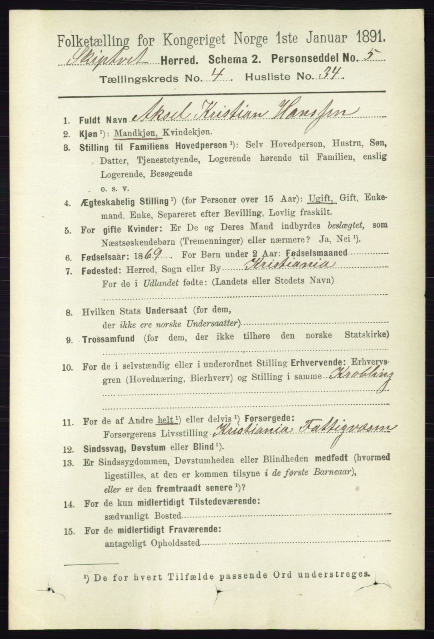 RA, 1891 census for 0127 Skiptvet, 1891, p. 2115