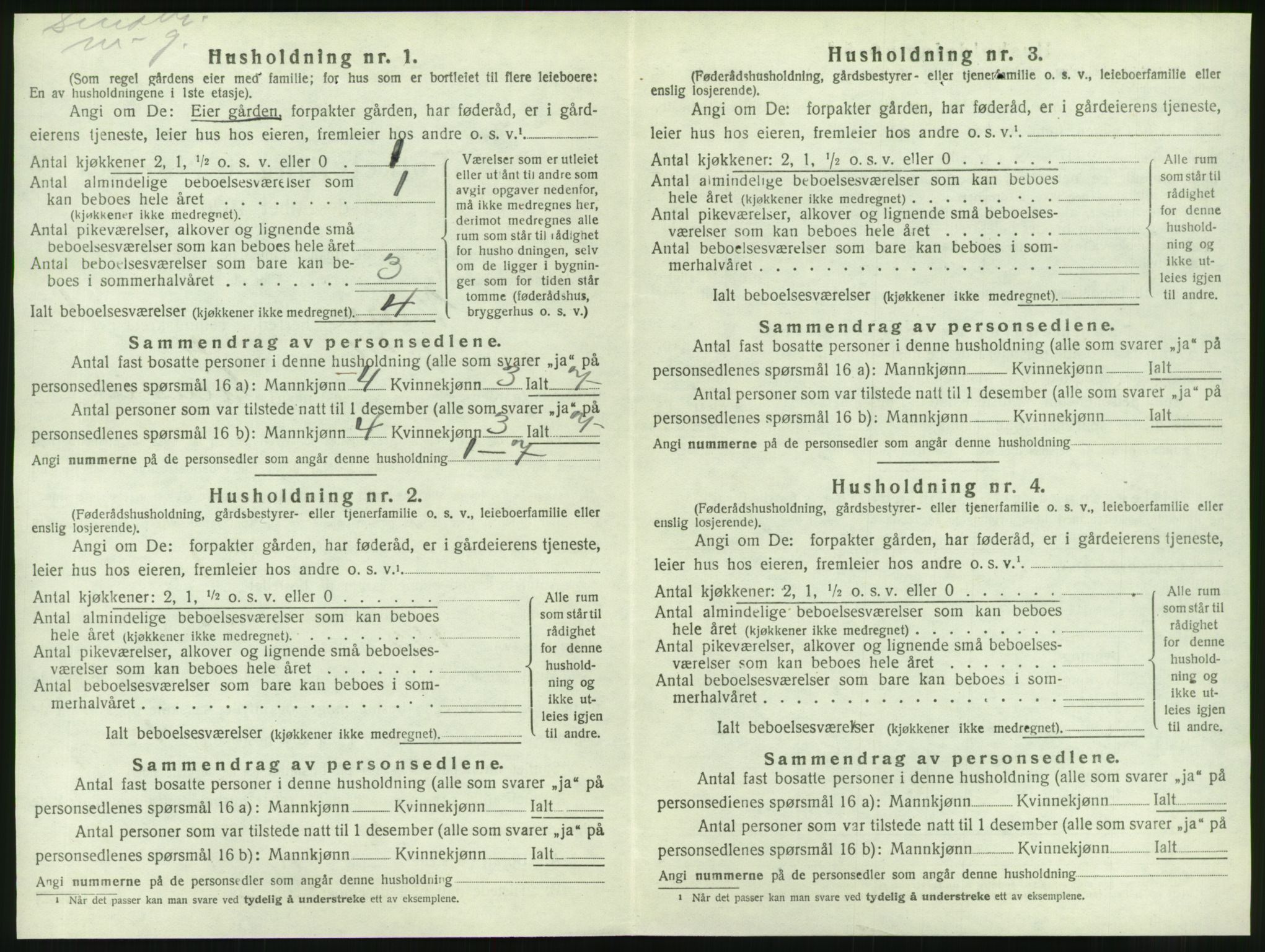 SAT, 1920 census for Nesna, 1920, p. 754