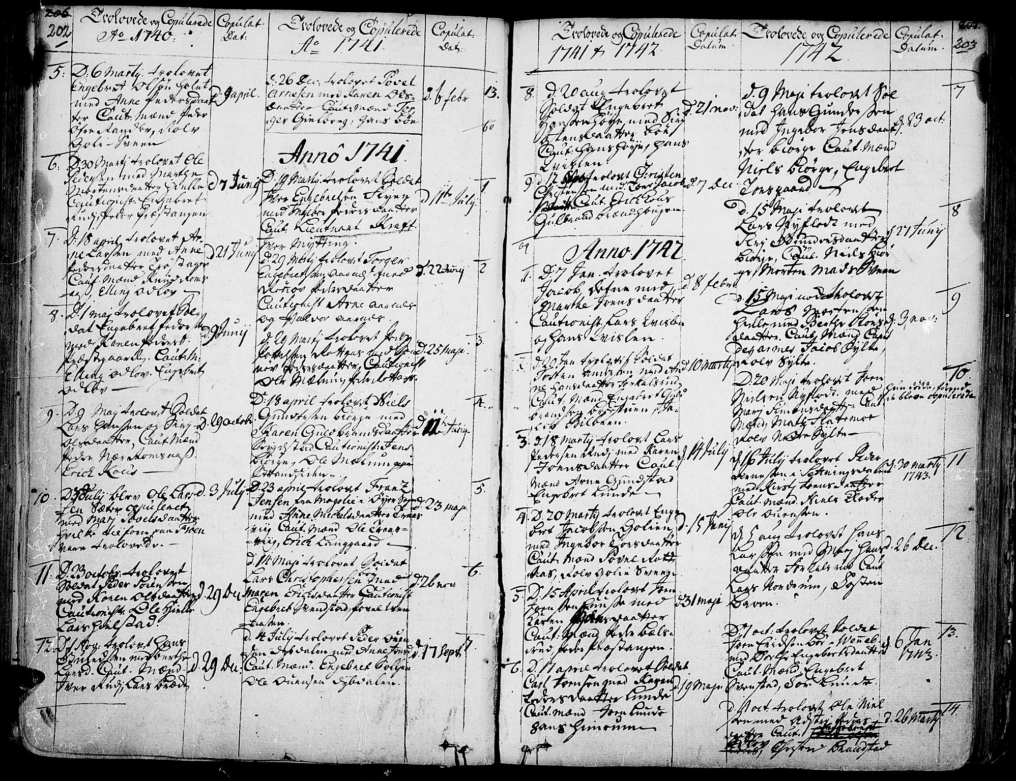 Ringebu prestekontor, AV/SAH-PREST-082/H/Ha/Haa/L0002: Parish register (official) no. 2, 1734-1780, p. 202-203