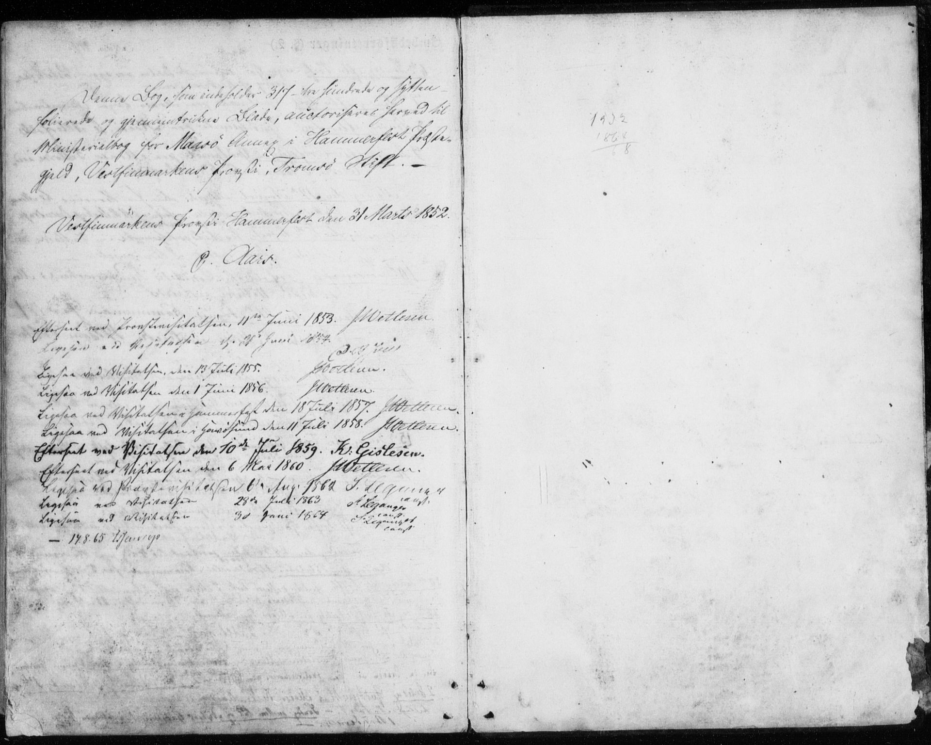 Måsøy sokneprestkontor, SATØ/S-1348/H/Ha/L0002kirke: Parish register (official) no. 2, 1852-1865