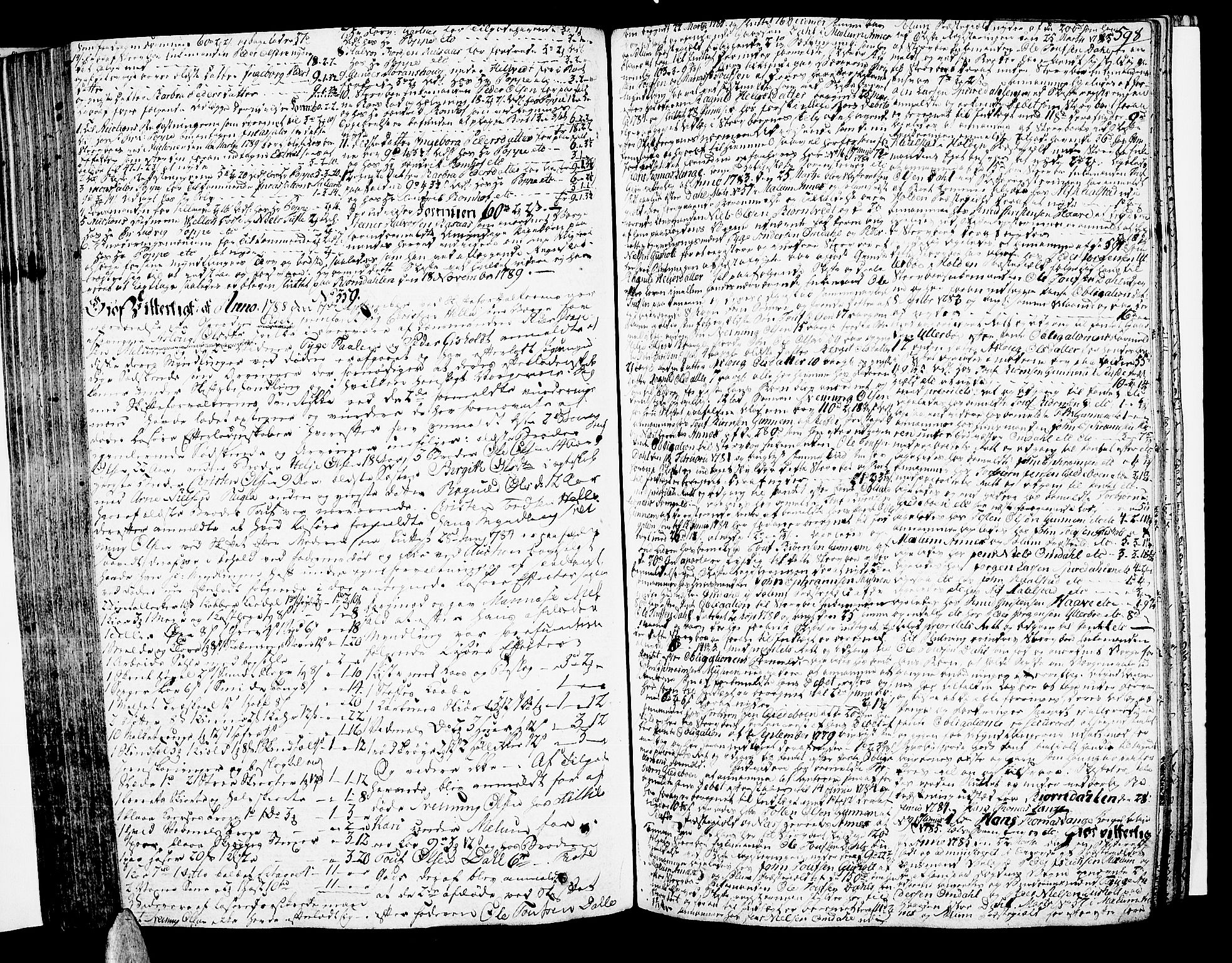 Nedre Telemark sorenskriveri, AV/SAKO-A-135/H/Hb/Hba/L0016a: Skifteprotokoll, 1785-1792, p. 597b-598a