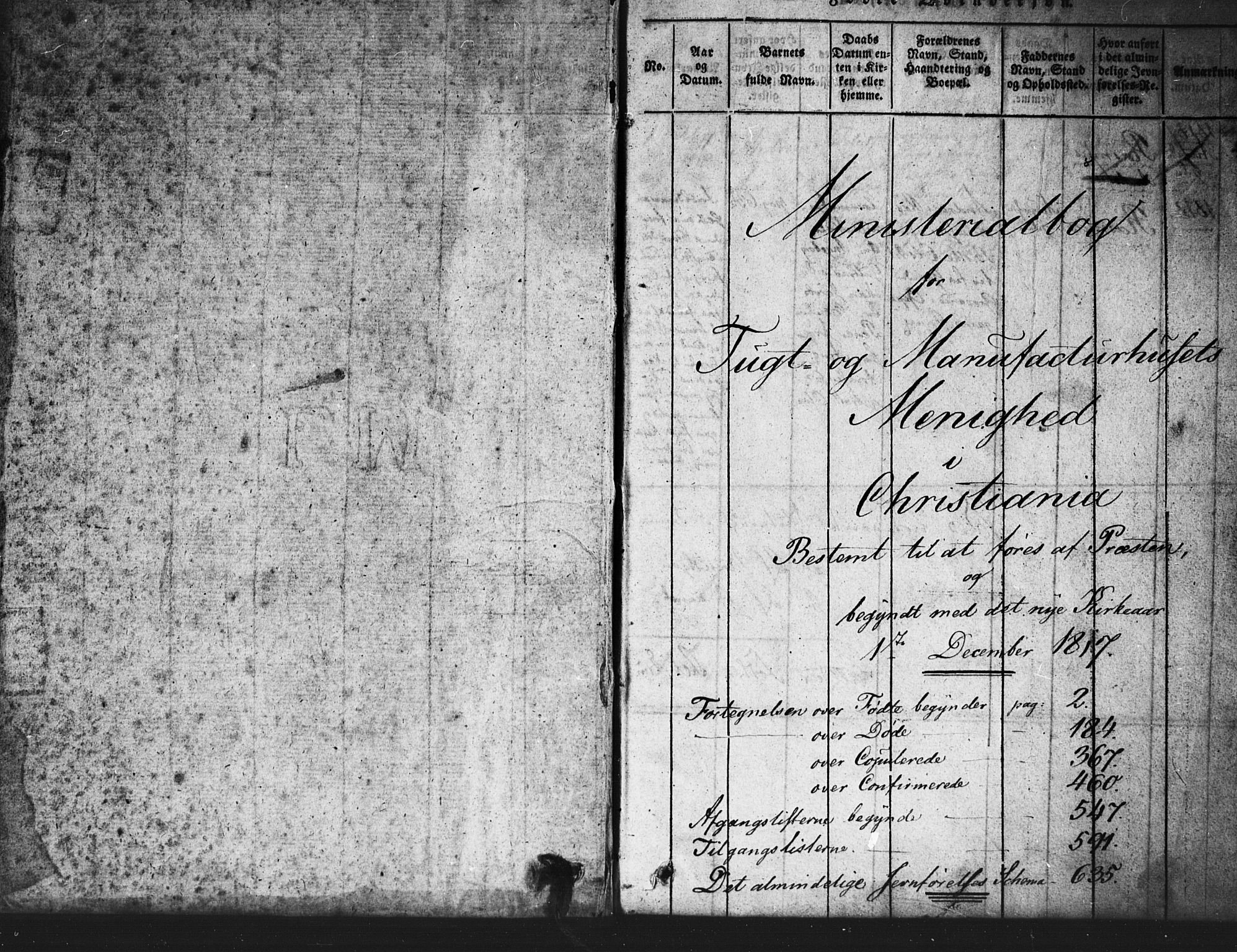 Kristiania tukthusprest Kirkebøker, AV/SAO-A-10881/F/Fa/L0002: Parish register (official) no. 2, 1817-1830