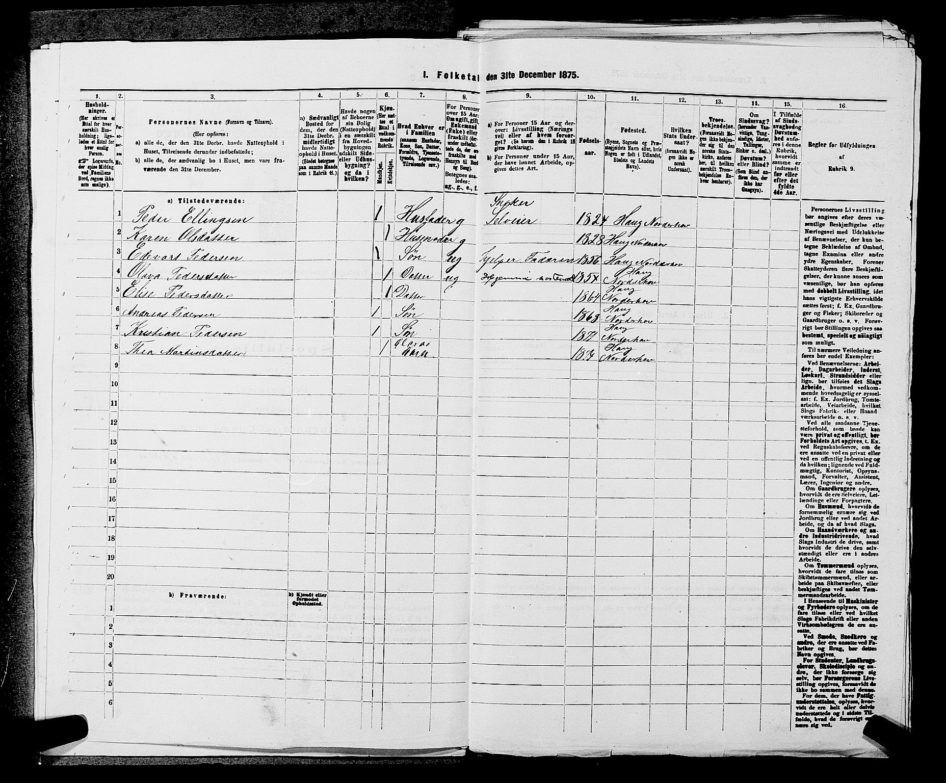 SAKO, 1875 census for 0613L Norderhov/Norderhov, Haug og Lunder, 1875, p. 1696