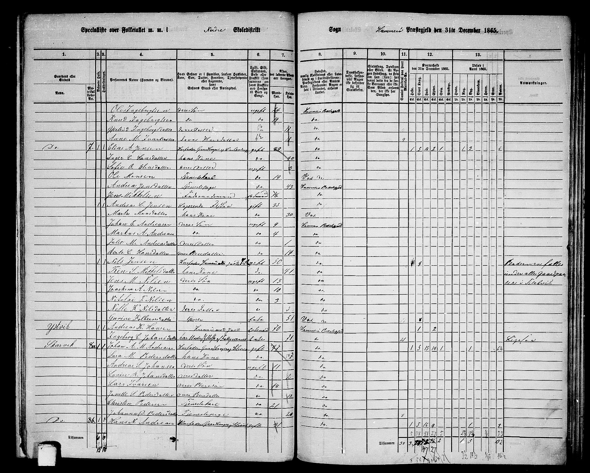 RA, 1865 census for Hamarøy, 1865, p. 8