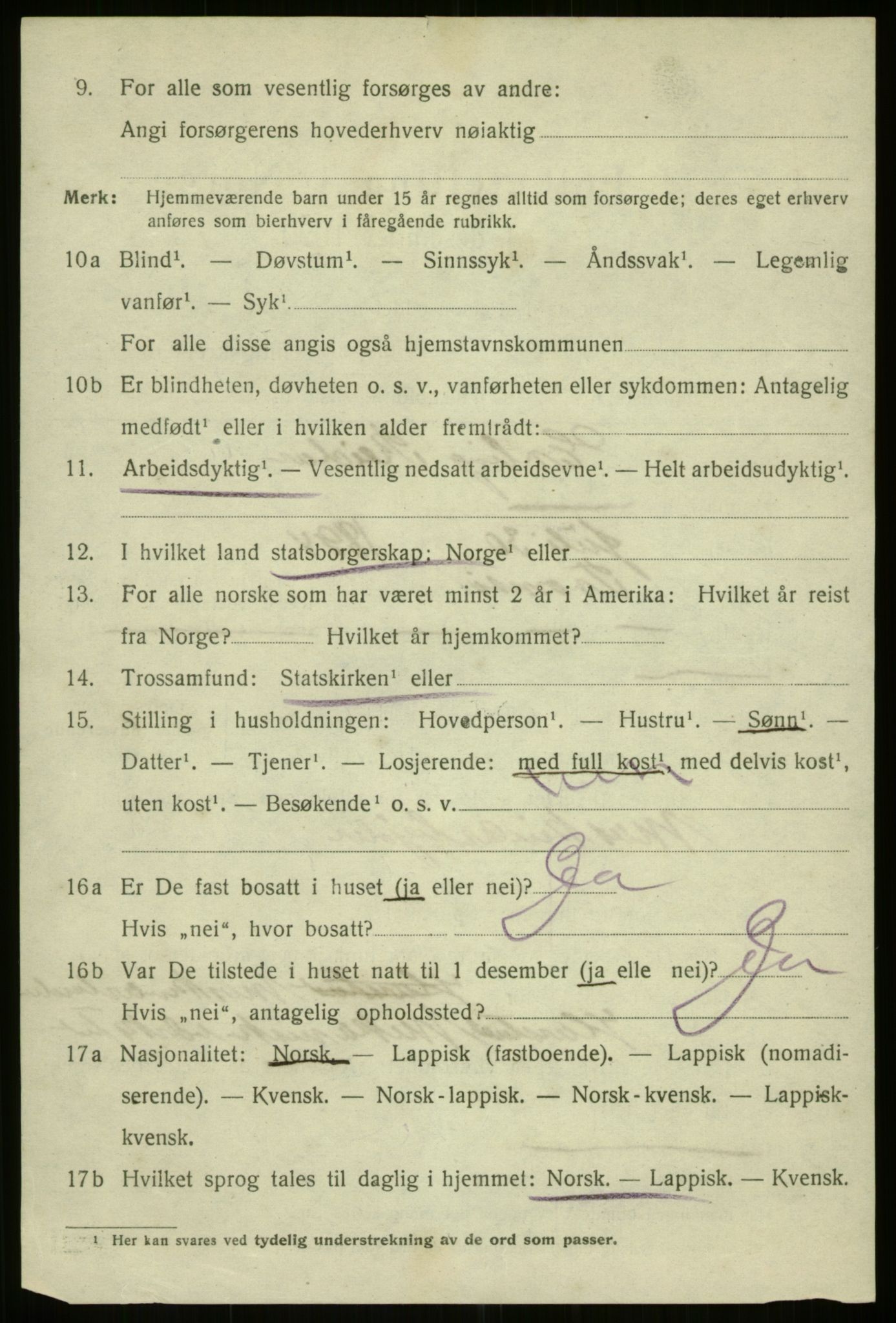 SATØ, 1920 census for Harstad, 1920, p. 7433