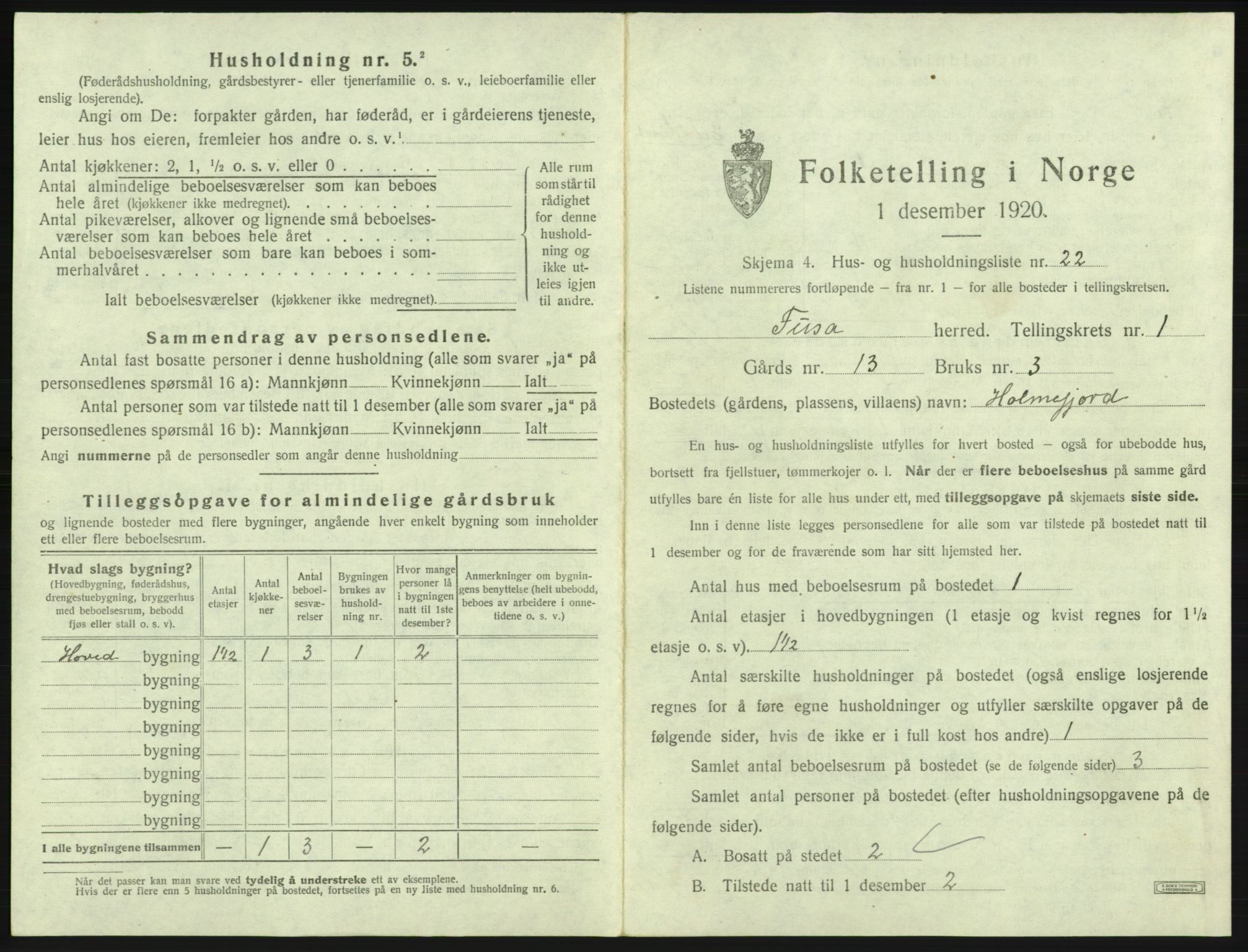 SAB, 1920 census for Fusa, 1920, p. 66