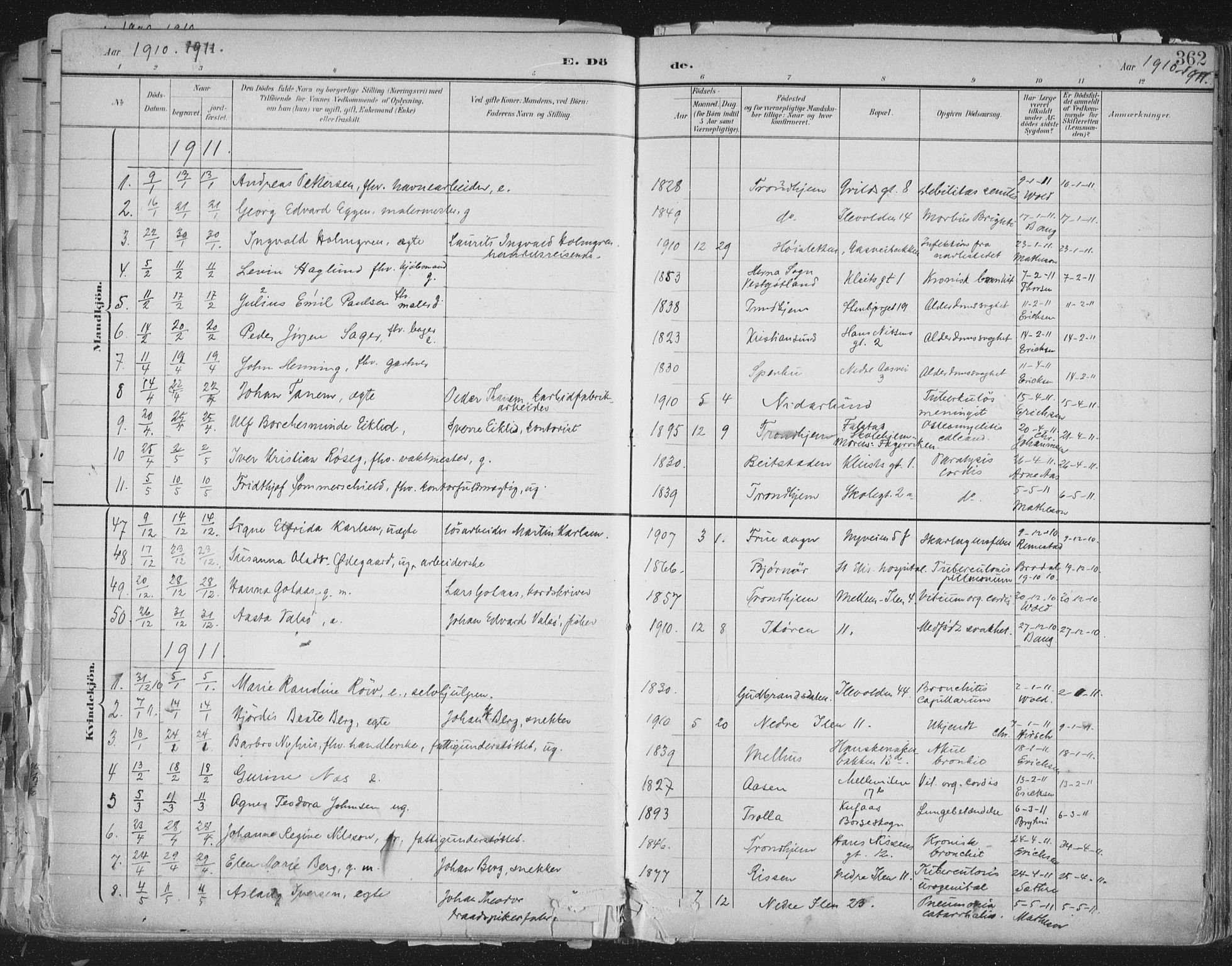 Ministerialprotokoller, klokkerbøker og fødselsregistre - Sør-Trøndelag, AV/SAT-A-1456/603/L0167: Parish register (official) no. 603A06, 1896-1932, p. 362