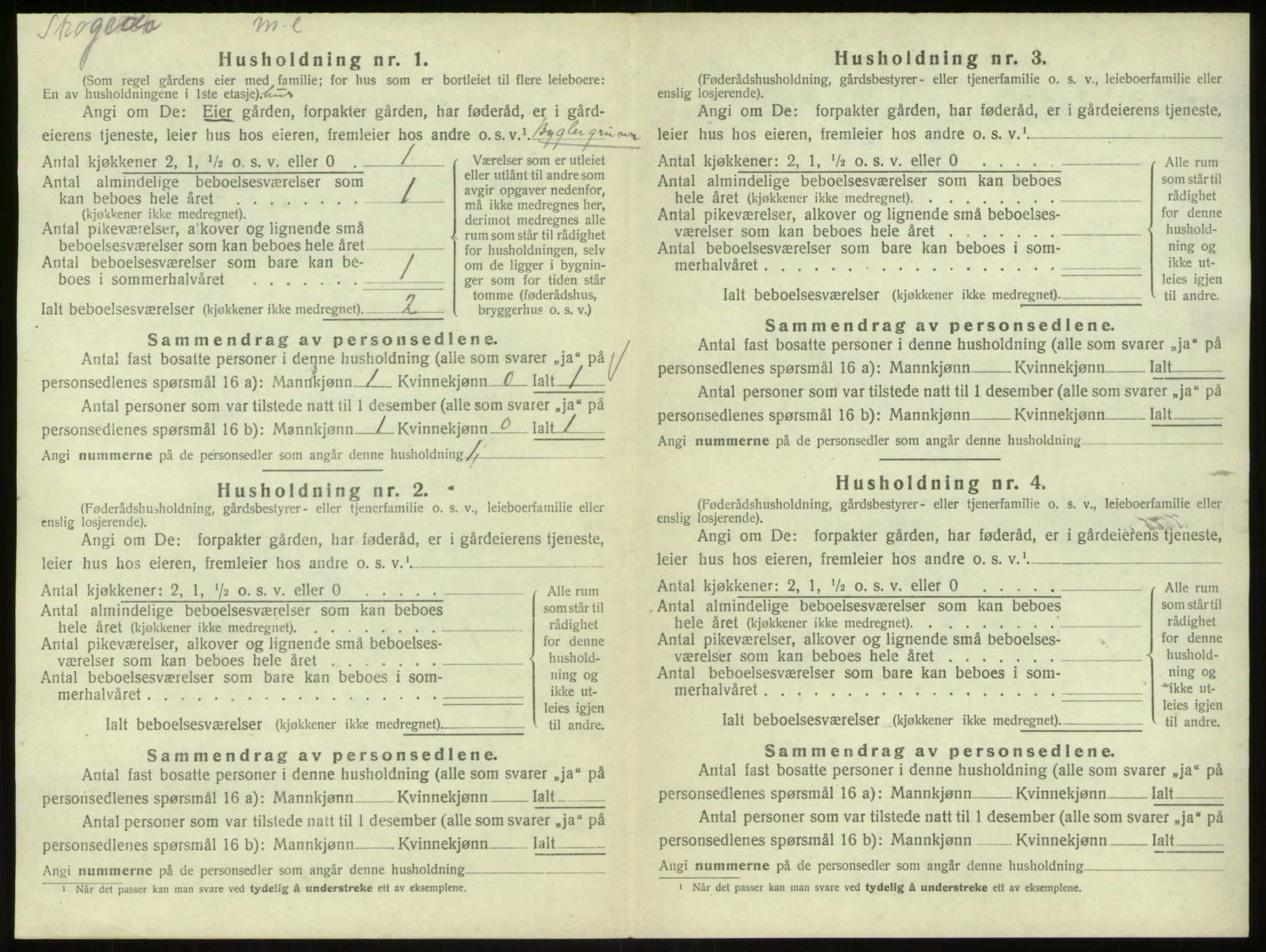 SAB, 1920 census for Bruvik, 1920, p. 898
