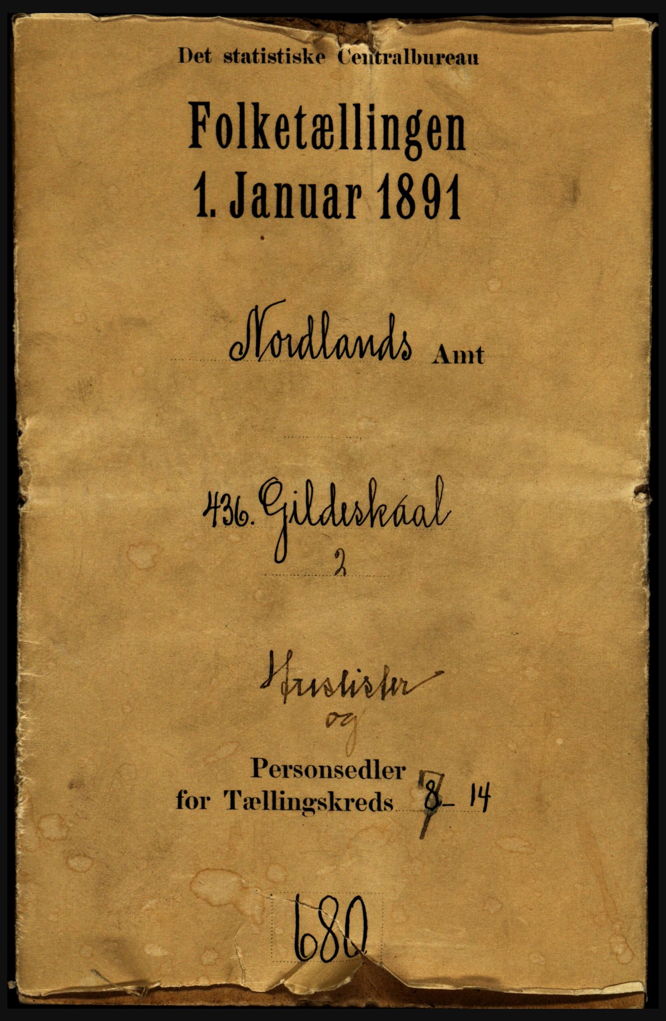 RA, 1891 census for 1838 Gildeskål, 1891, p. 2201