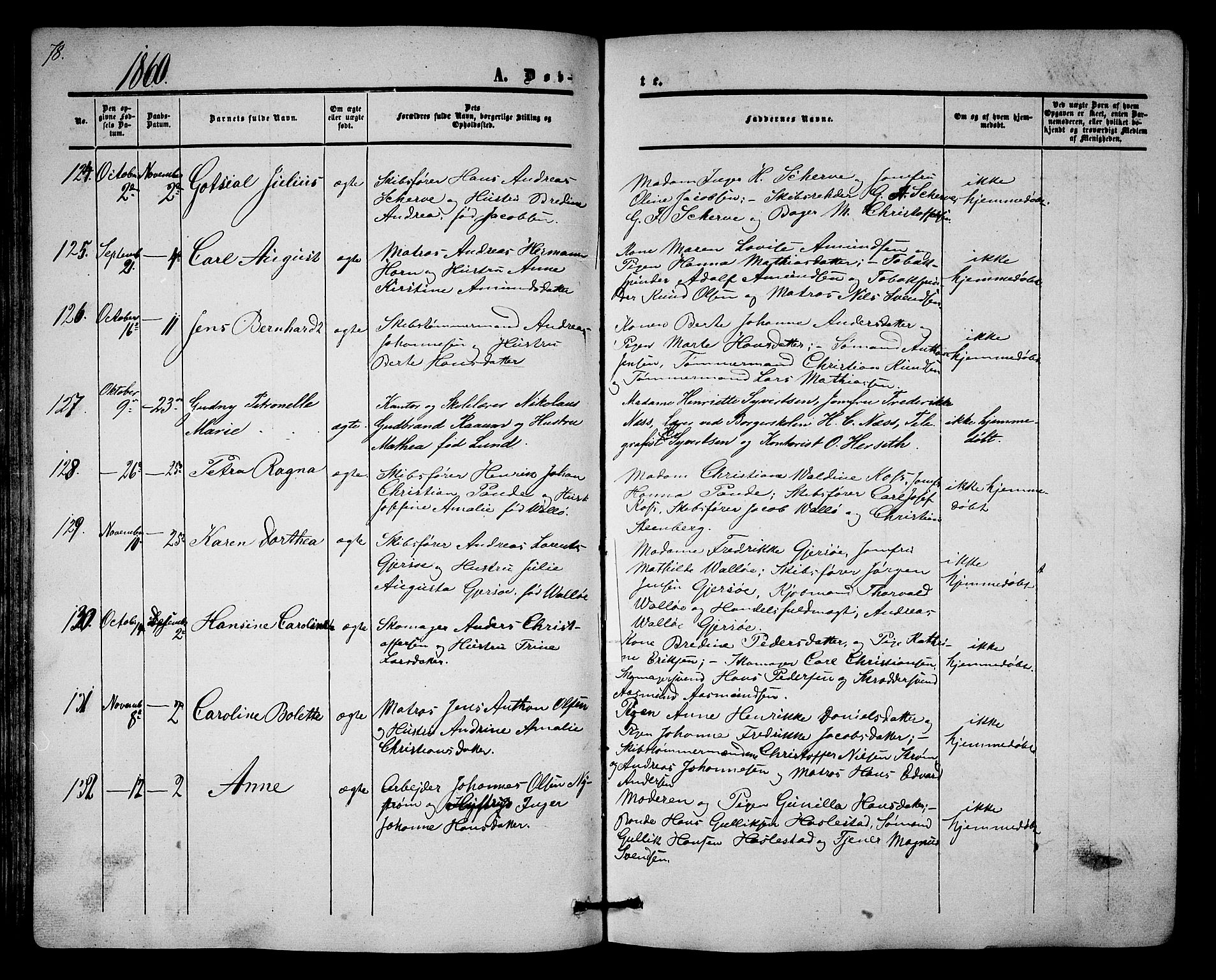 Tønsberg kirkebøker, AV/SAKO-A-330/G/Ga/L0003: Parish register (copy) no. 3, 1855-1864, p. 78