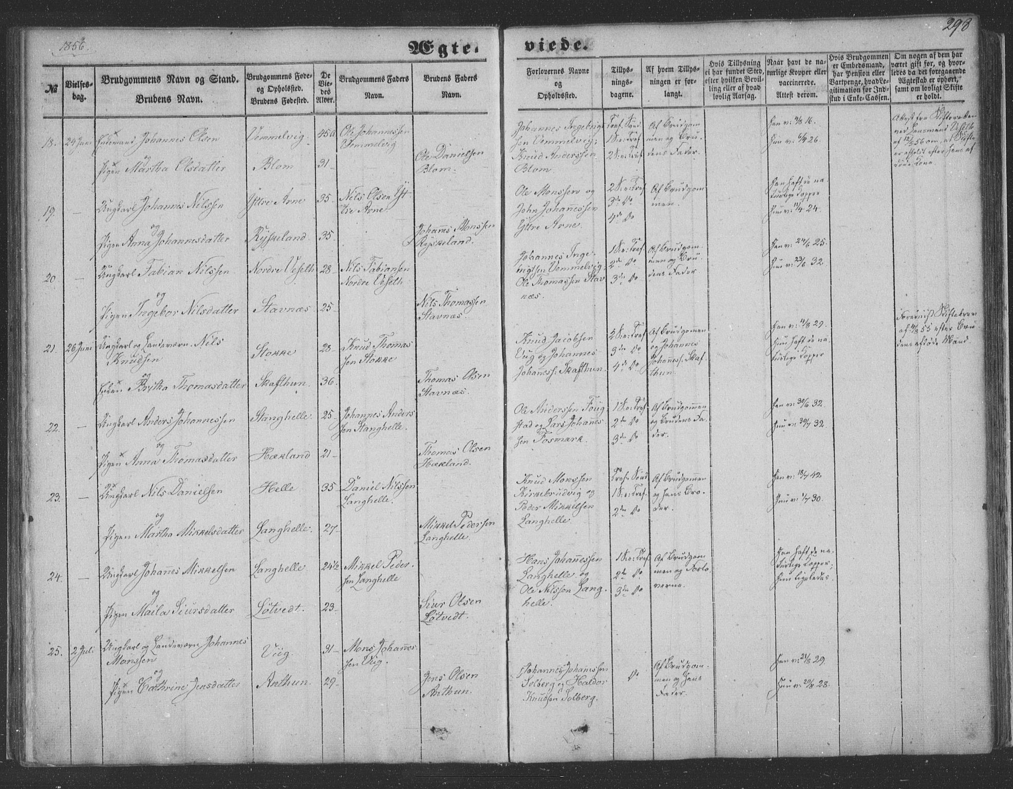 Haus sokneprestembete, SAB/A-75601/H/Haa: Parish register (official) no. A 16 II, 1848-1857, p. 298
