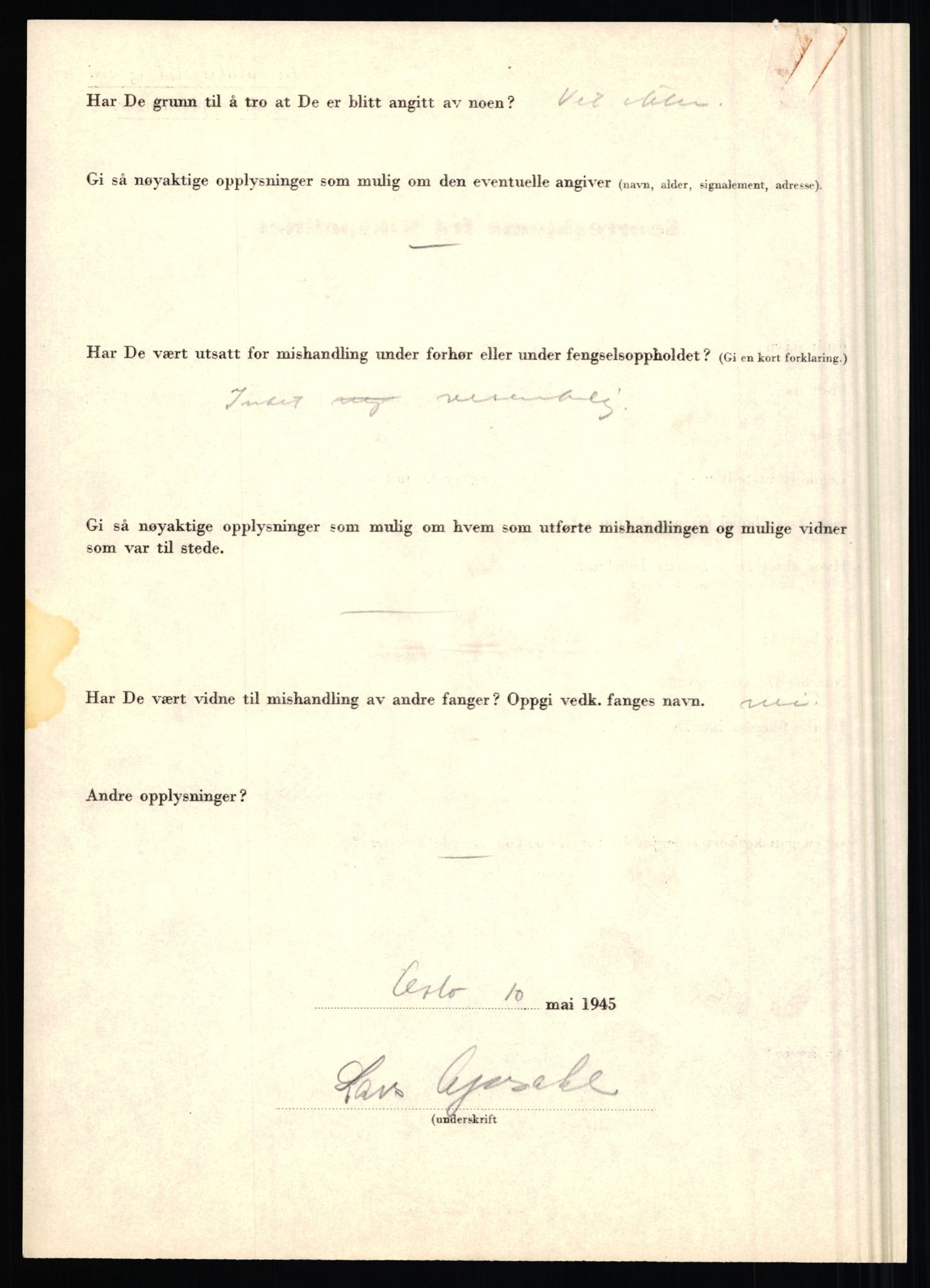 Rikspolitisjefen, AV/RA-S-1560/L/L0017: Tidemann, Hermann G. - Veum, Tjostolv, 1940-1945, p. 759