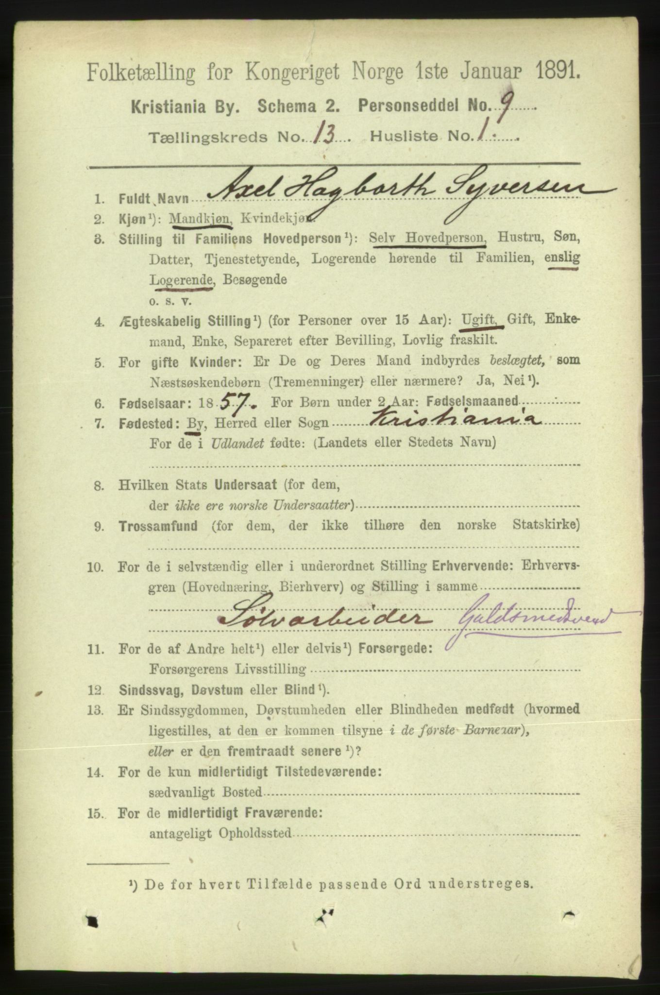 RA, 1891 census for 0301 Kristiania, 1891, p. 5979