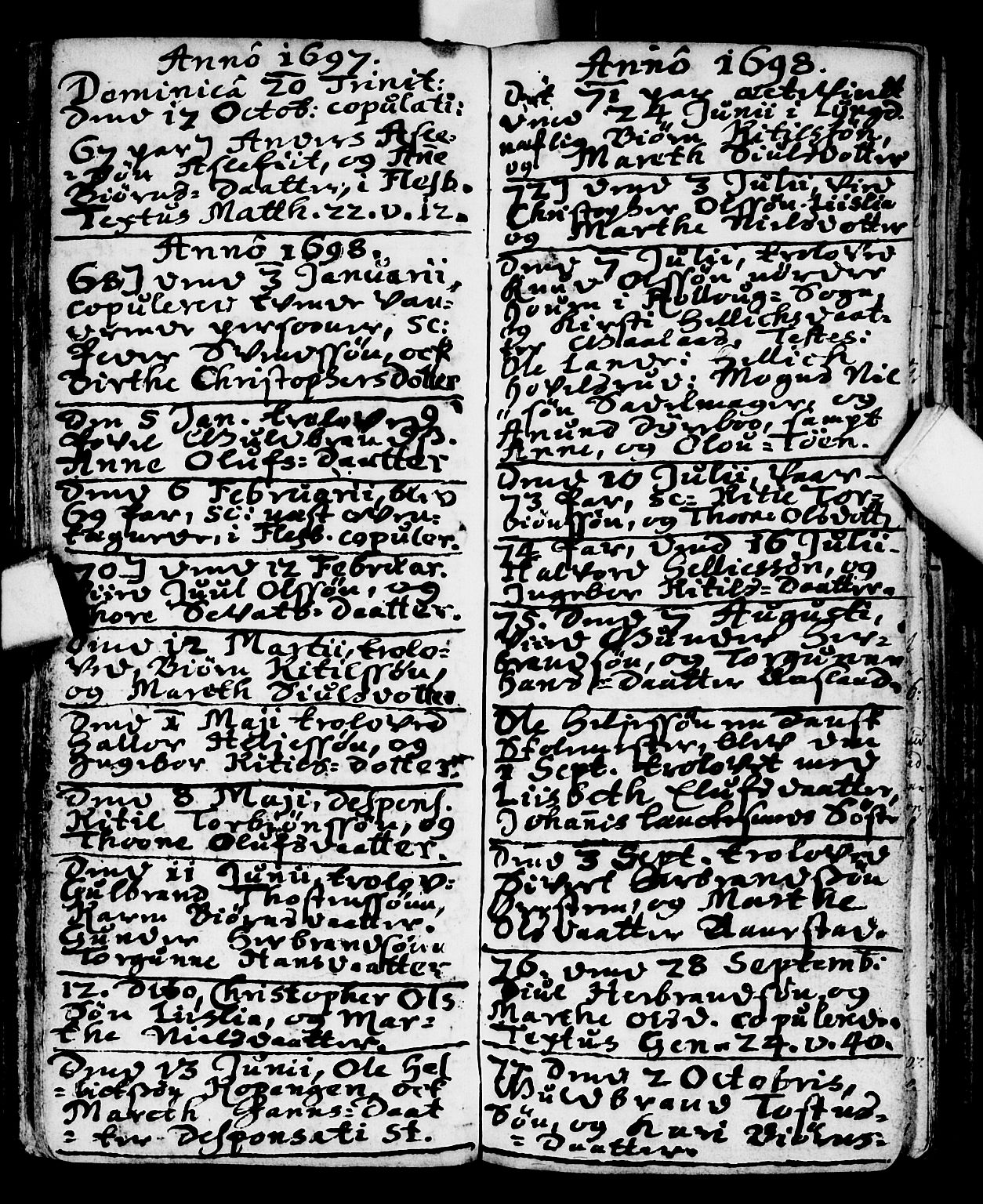 Flesberg kirkebøker, AV/SAKO-A-18/F/Fa/L0001: Parish register (official) no. I 1, 1688-1725