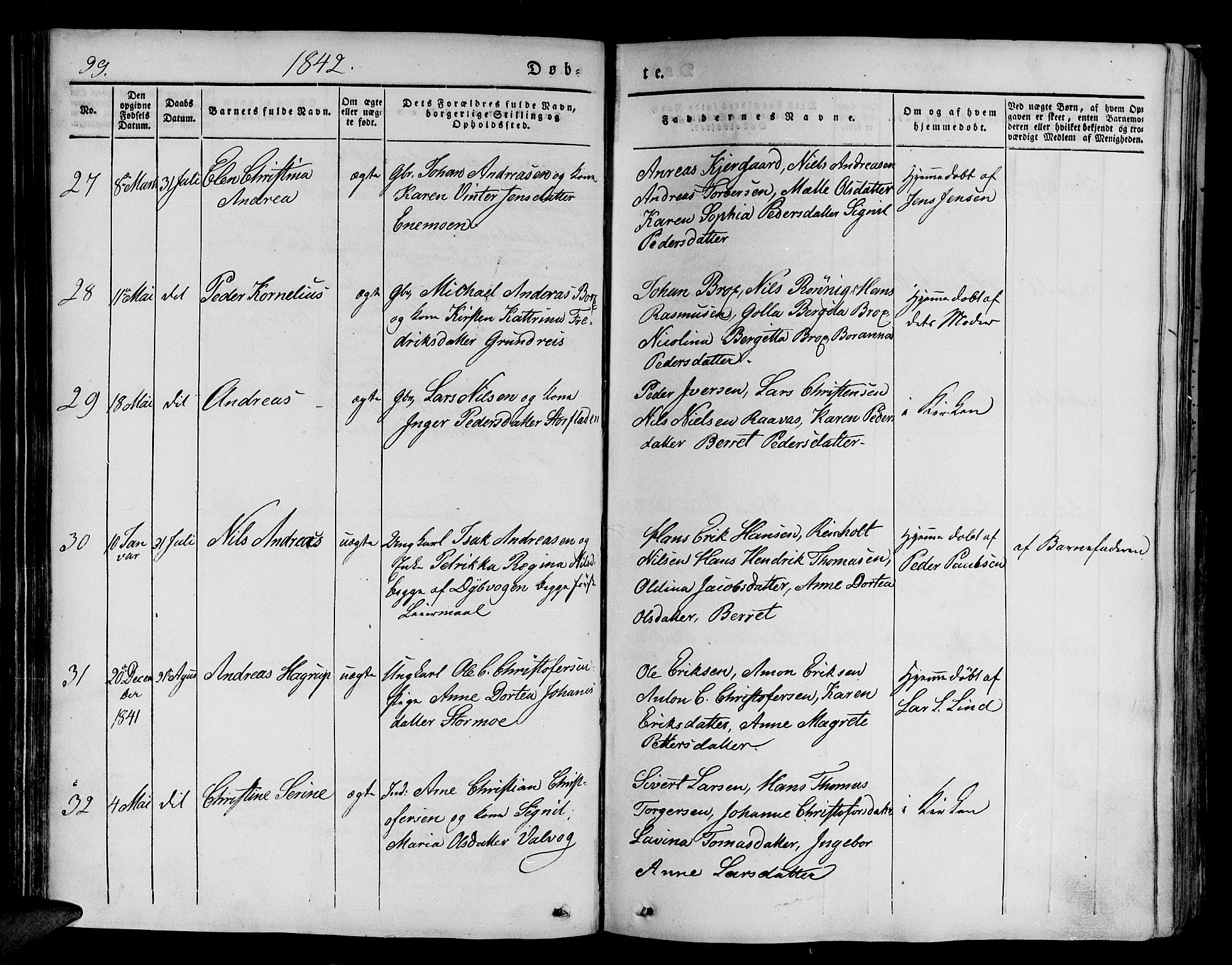 Tranøy sokneprestkontor, SATØ/S-1313/I/Ia/Iaa/L0005kirke: Parish register (official) no. 5, 1829-1844, p. 99