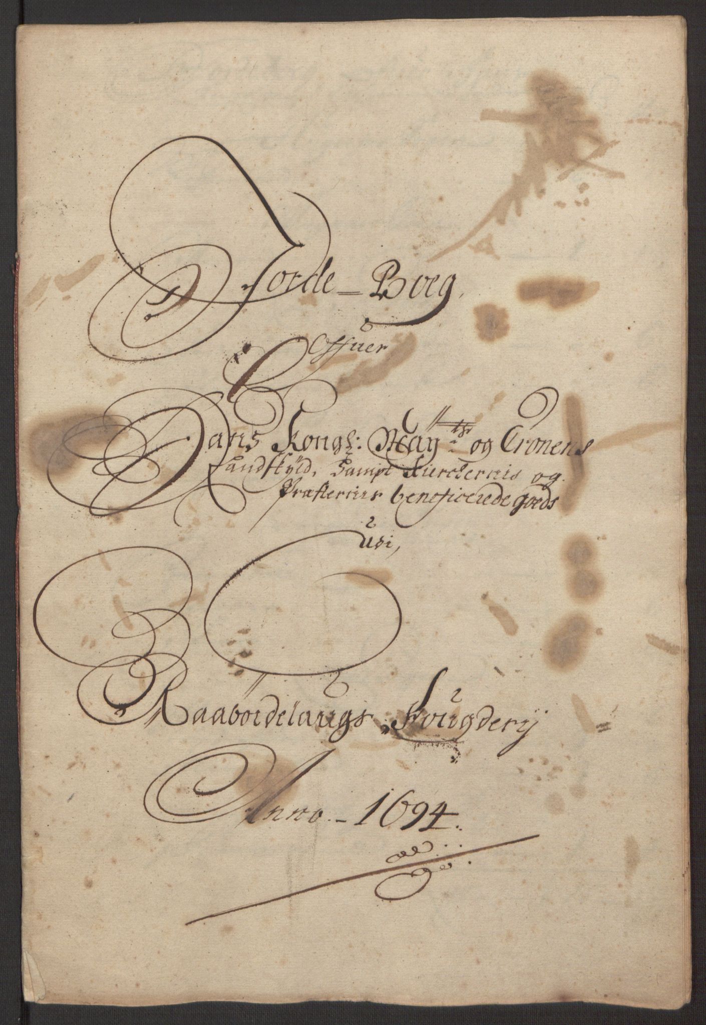 Rentekammeret inntil 1814, Reviderte regnskaper, Fogderegnskap, RA/EA-4092/R40/L2444: Fogderegnskap Råbyggelag, 1693-1696, p. 97