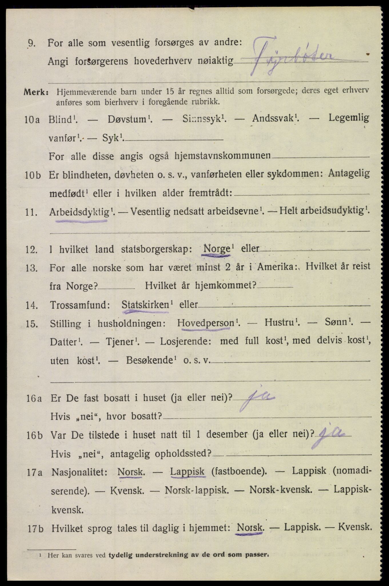 SAT, 1920 census for Dverberg, 1920, p. 6401