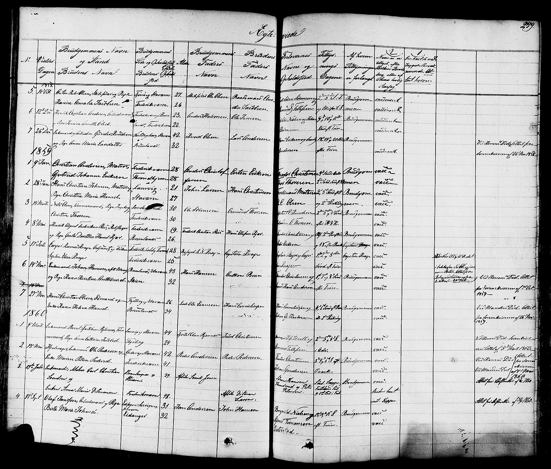 Stavern kirkebøker, AV/SAKO-A-318/F/Fa/L0007: Parish register (official) no. 7, 1840-1877, p. 259