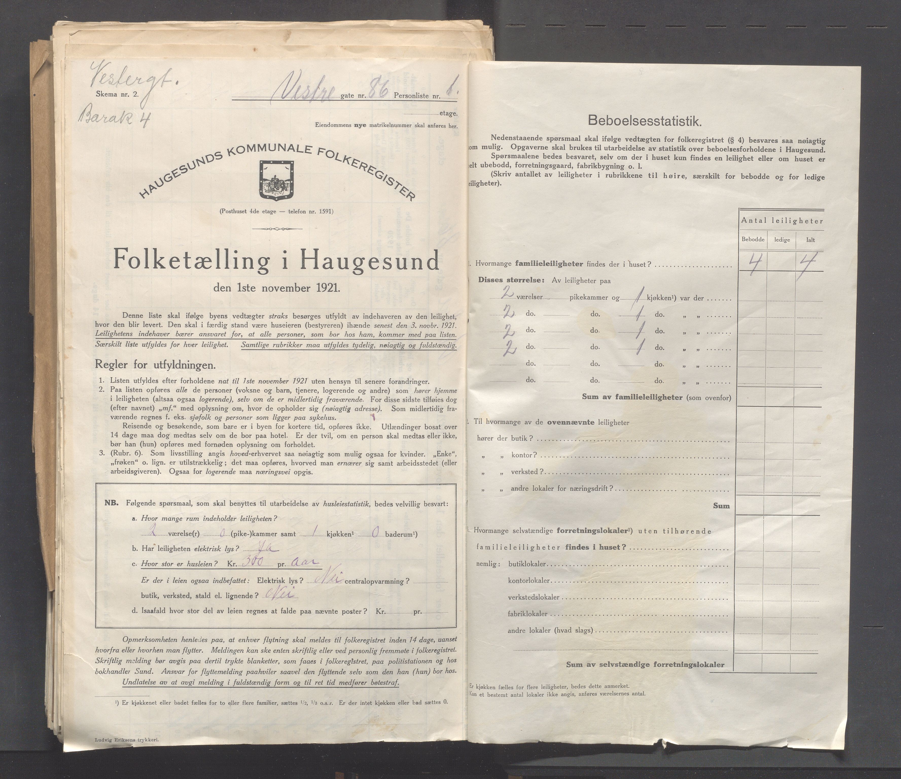 IKAR, Local census 1.11.1921 for Haugesund, 1921, p. 6644