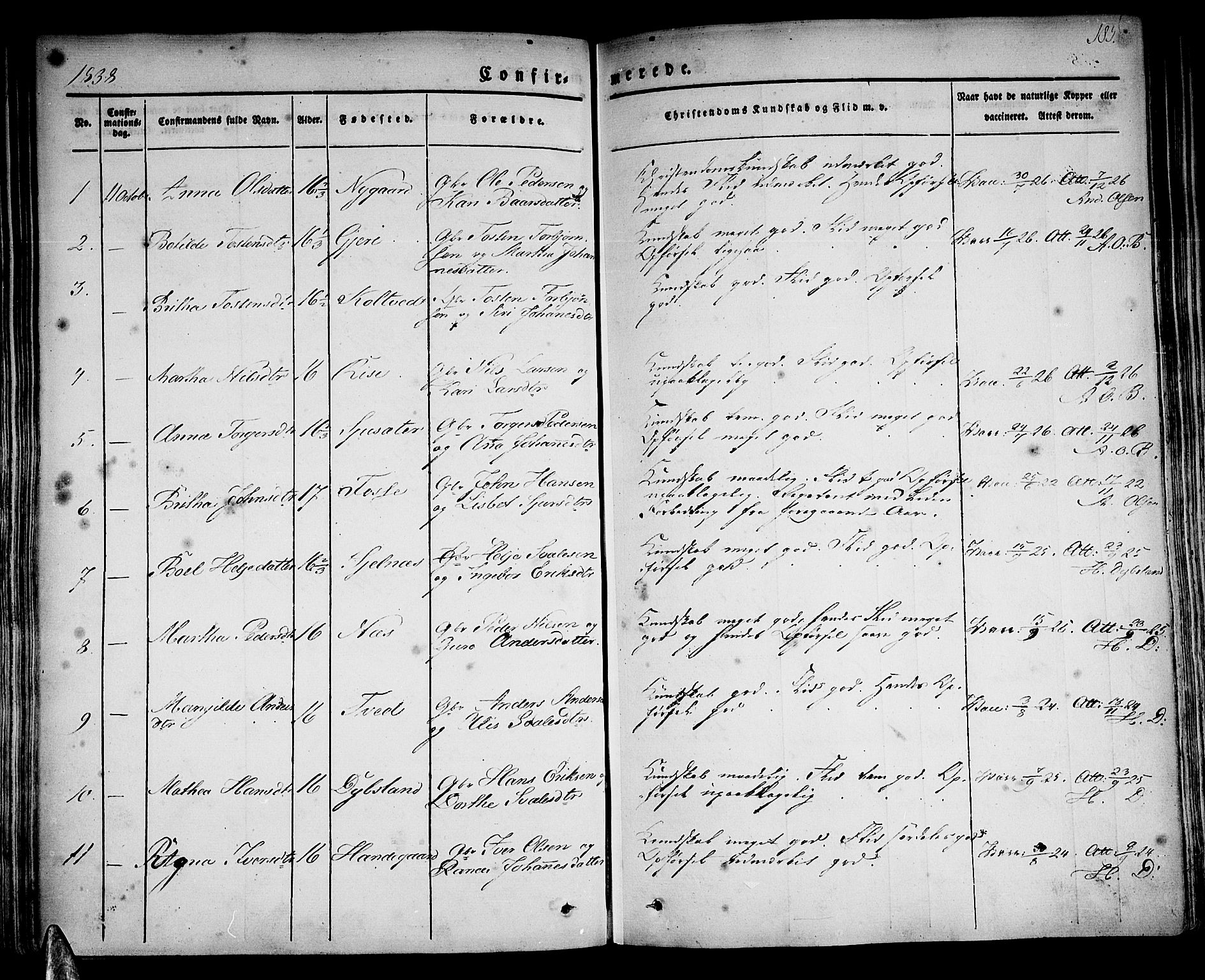 Strandebarm sokneprestembete, AV/SAB-A-78401/H/Haa: Parish register (official) no. A 6, 1826-1843, p. 185