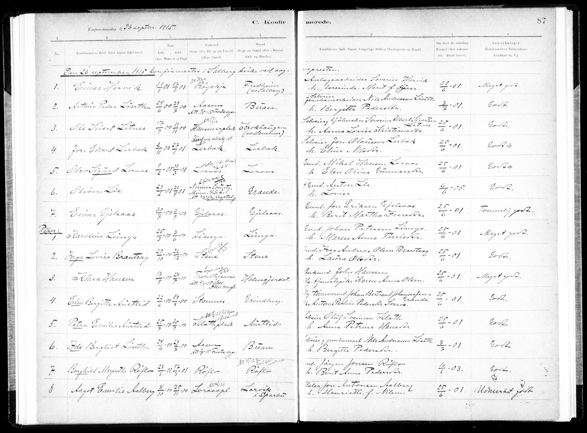 Ministerialprotokoller, klokkerbøker og fødselsregistre - Nord-Trøndelag, AV/SAT-A-1458/731/L0309: Parish register (official) no. 731A01, 1879-1918, p. 87