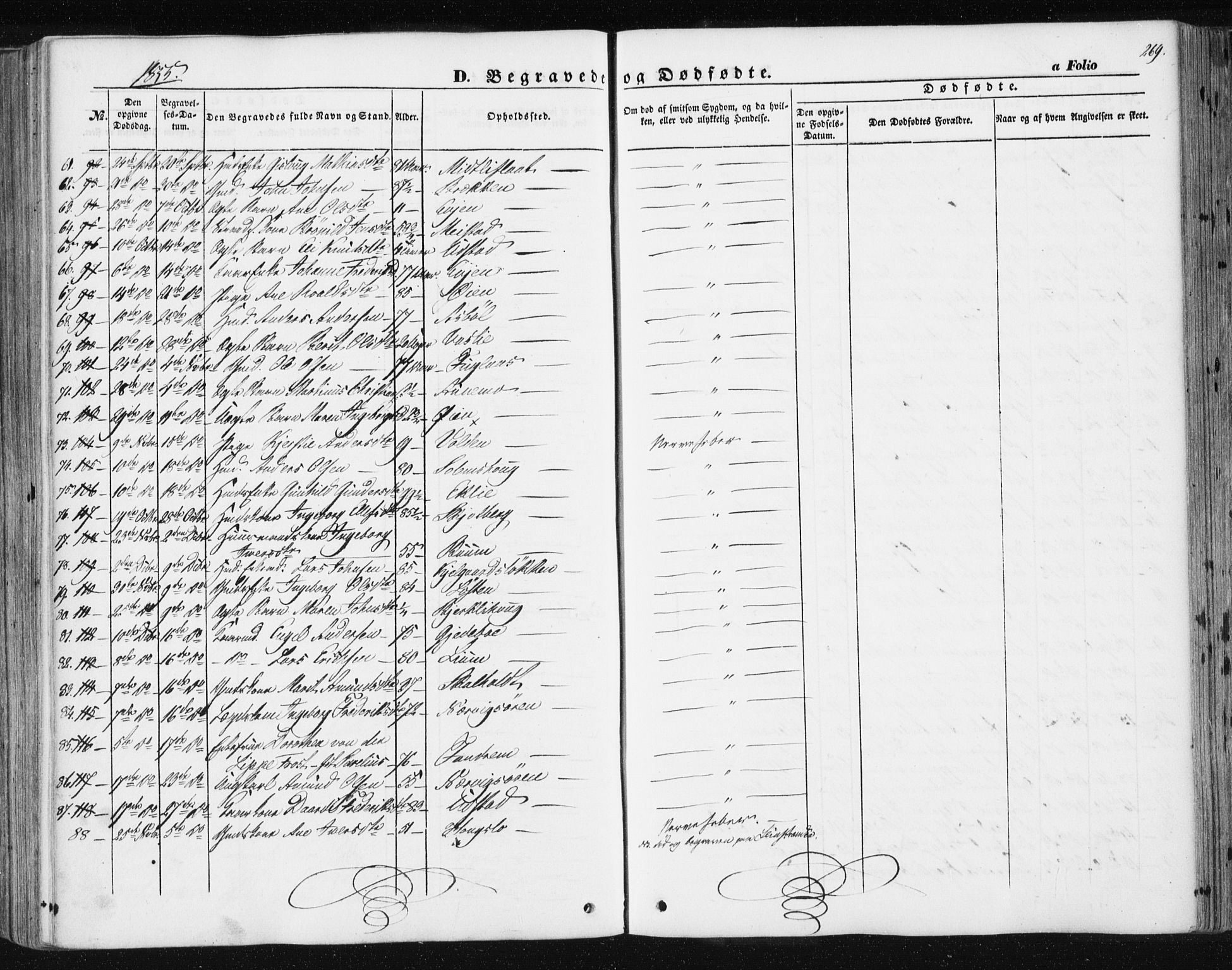 Ministerialprotokoller, klokkerbøker og fødselsregistre - Sør-Trøndelag, AV/SAT-A-1456/668/L0806: Parish register (official) no. 668A06, 1854-1869, p. 269