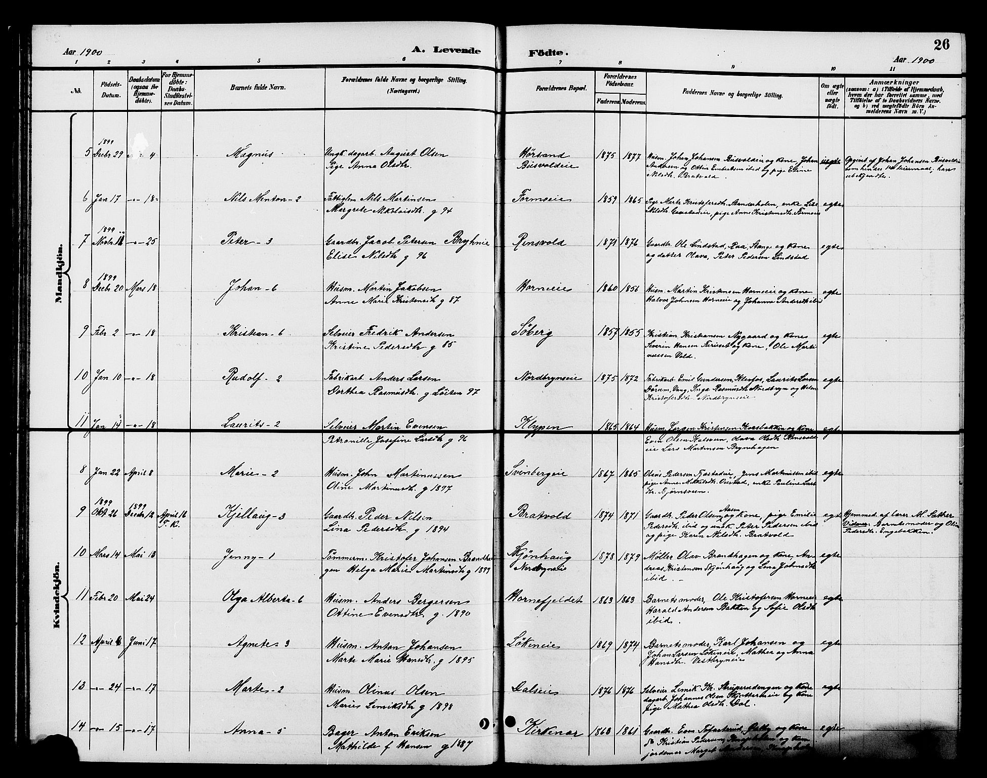 Romedal prestekontor, SAH/PREST-004/L/L0012: Parish register (copy) no. 12, 1896-1914, p. 26