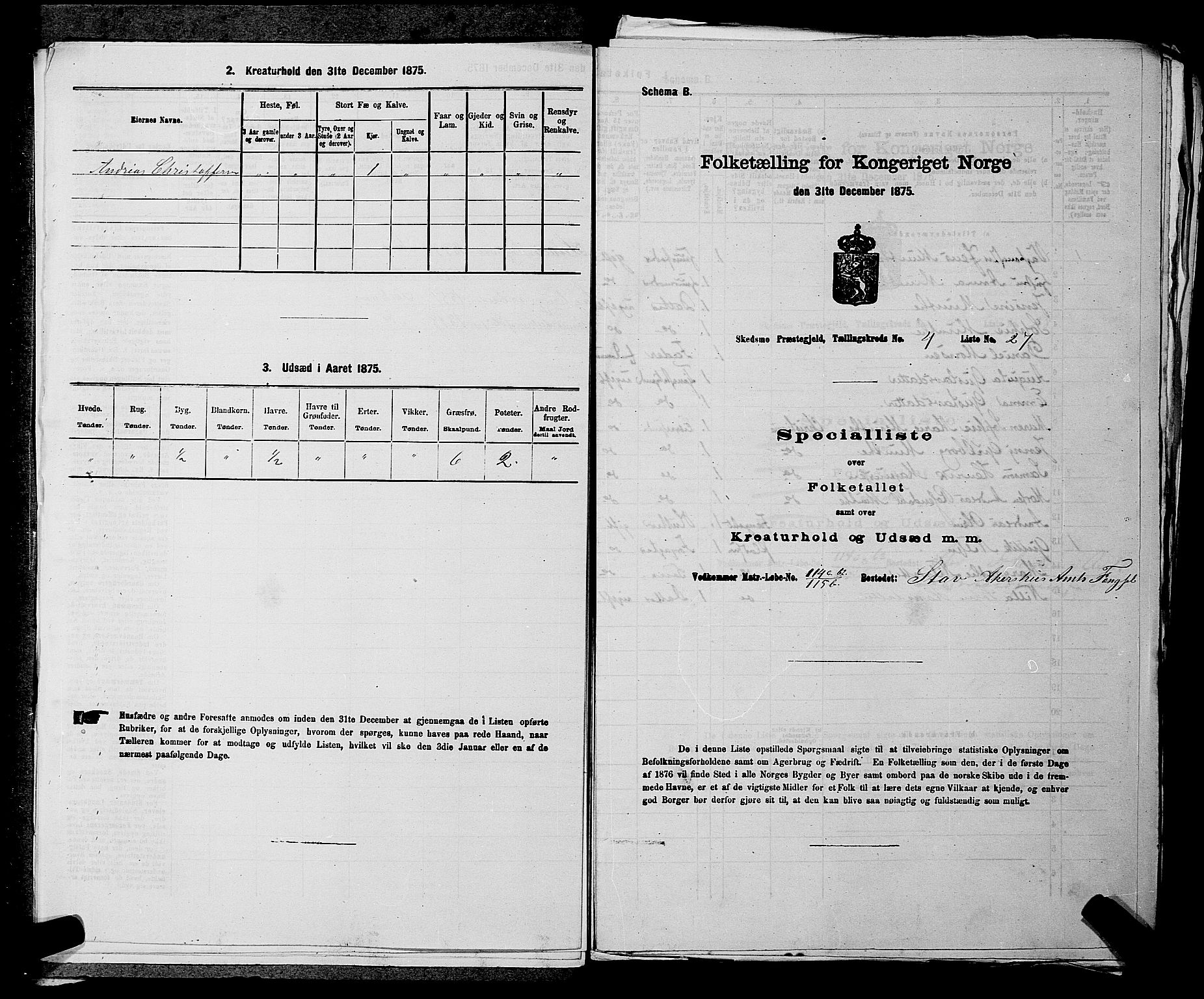 RA, 1875 census for 0231P Skedsmo, 1875, p. 564