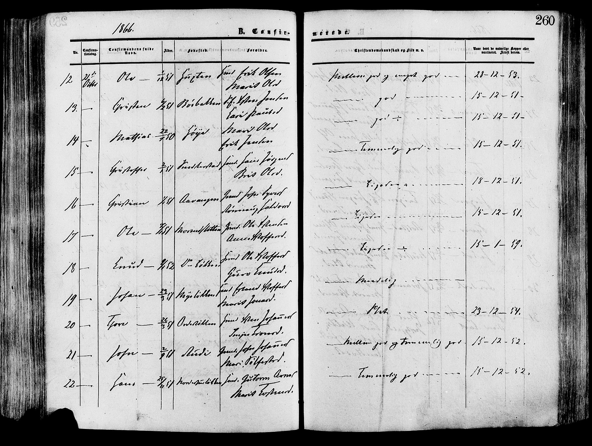 Lesja prestekontor, SAH/PREST-068/H/Ha/Haa/L0008: Parish register (official) no. 8, 1854-1880, p. 260