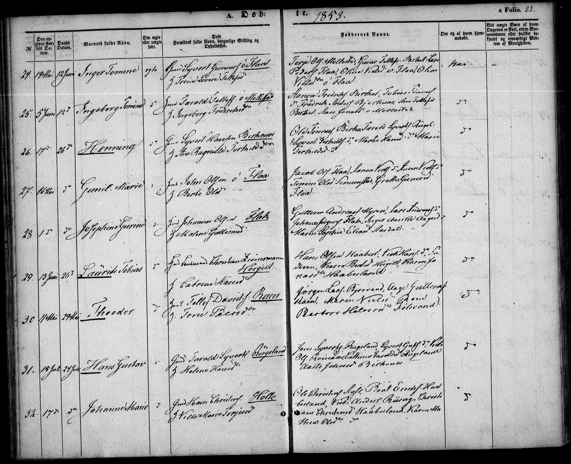 Birkenes sokneprestkontor, AV/SAK-1111-0004/F/Fa/L0003: Parish register (official) no. A 3, 1850-1866, p. 22