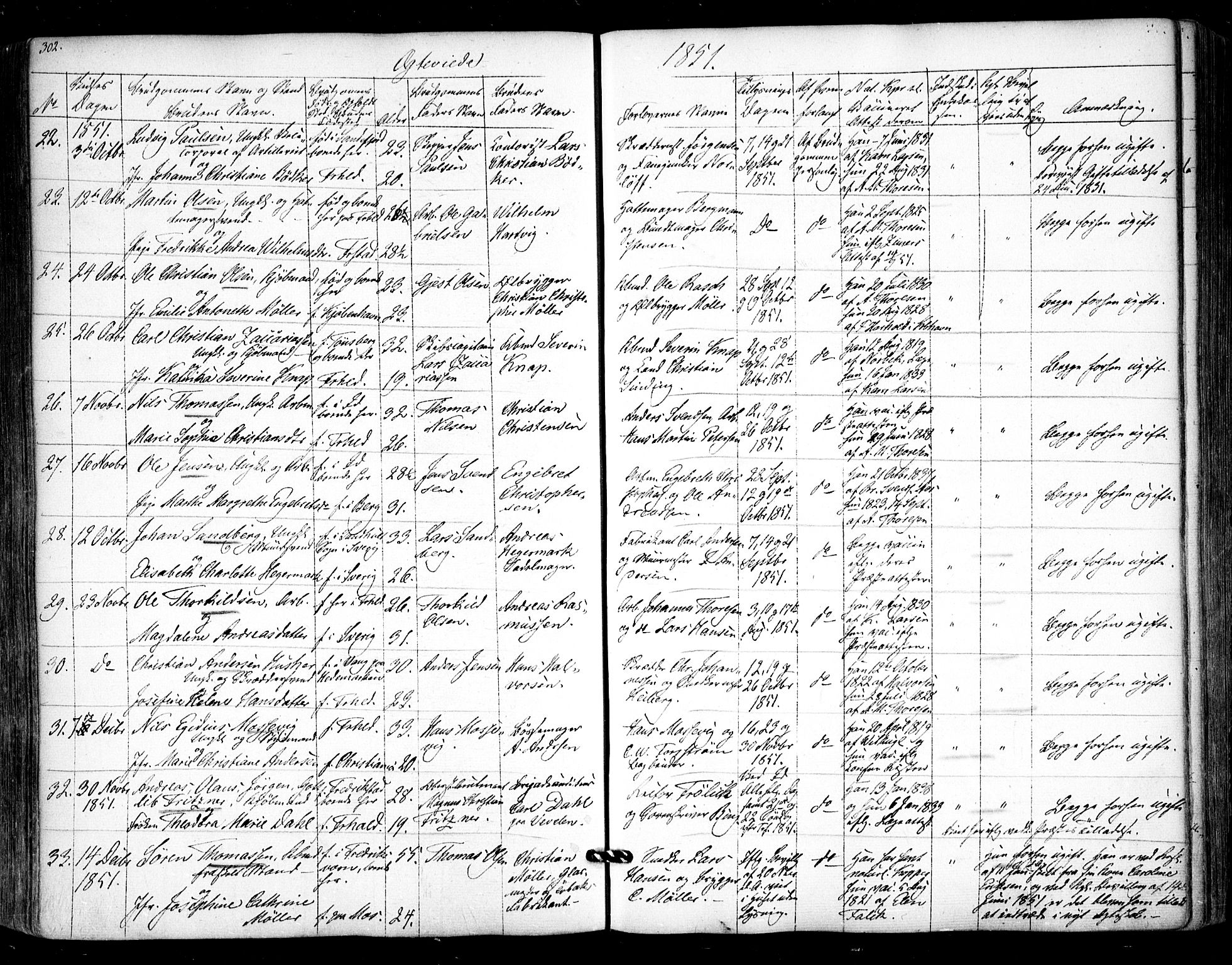 Halden prestekontor Kirkebøker, SAO/A-10909/F/Fa/L0006: Parish register (official) no. I 6, 1845-1856, p. 302