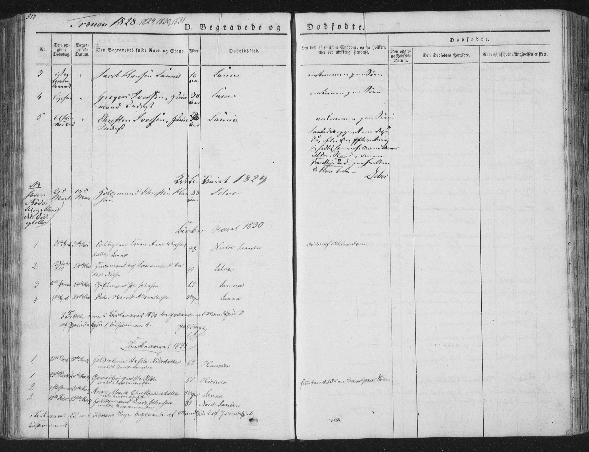 Ministerialprotokoller, klokkerbøker og fødselsregistre - Nordland, SAT/A-1459/839/L0566: Parish register (official) no. 839A03, 1825-1862, p. 517