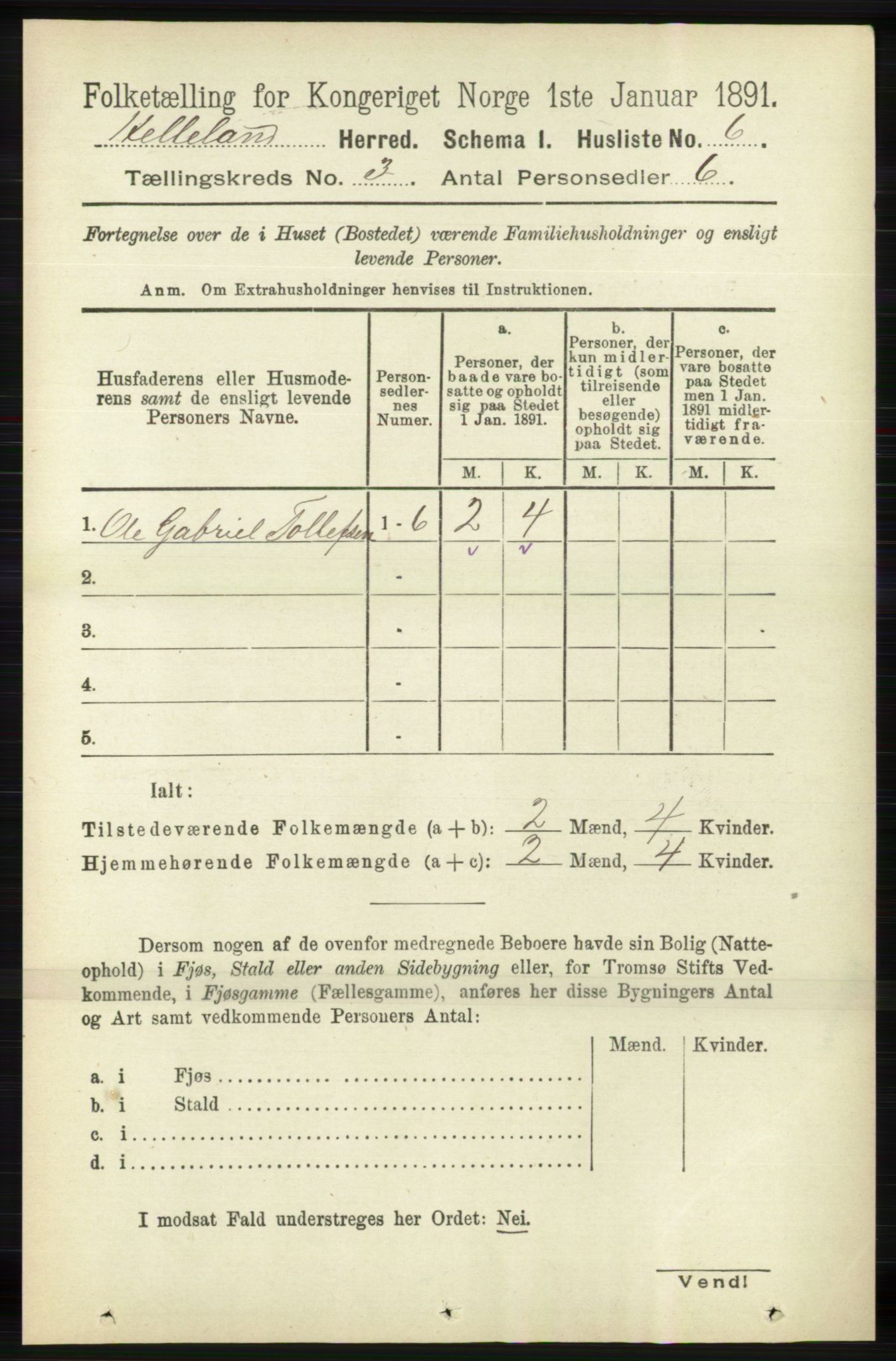 RA, 1891 census for 1115 Helleland, 1891, p. 795