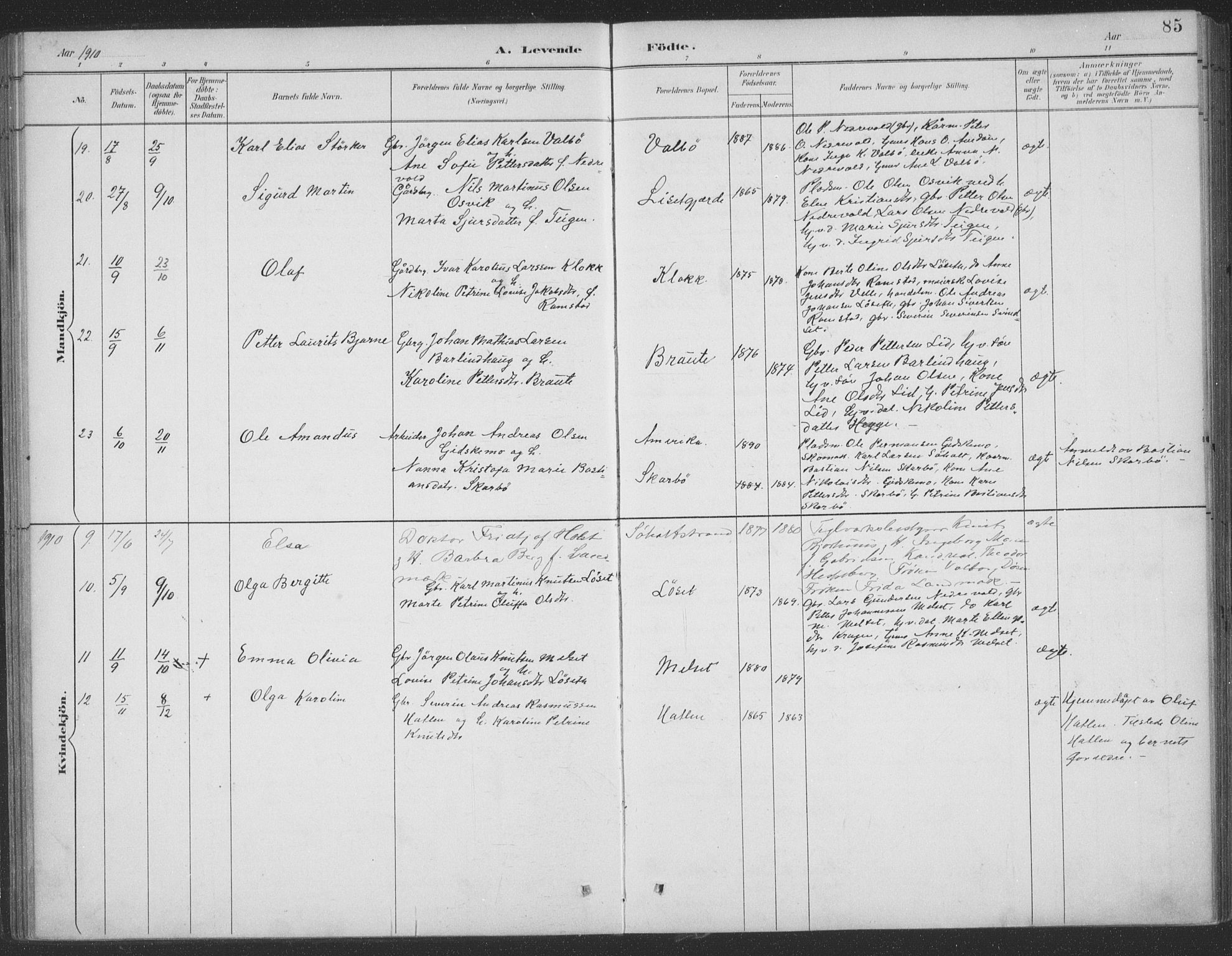 Ministerialprotokoller, klokkerbøker og fødselsregistre - Møre og Romsdal, AV/SAT-A-1454/522/L0316: Parish register (official) no. 522A11, 1890-1911, p. 85