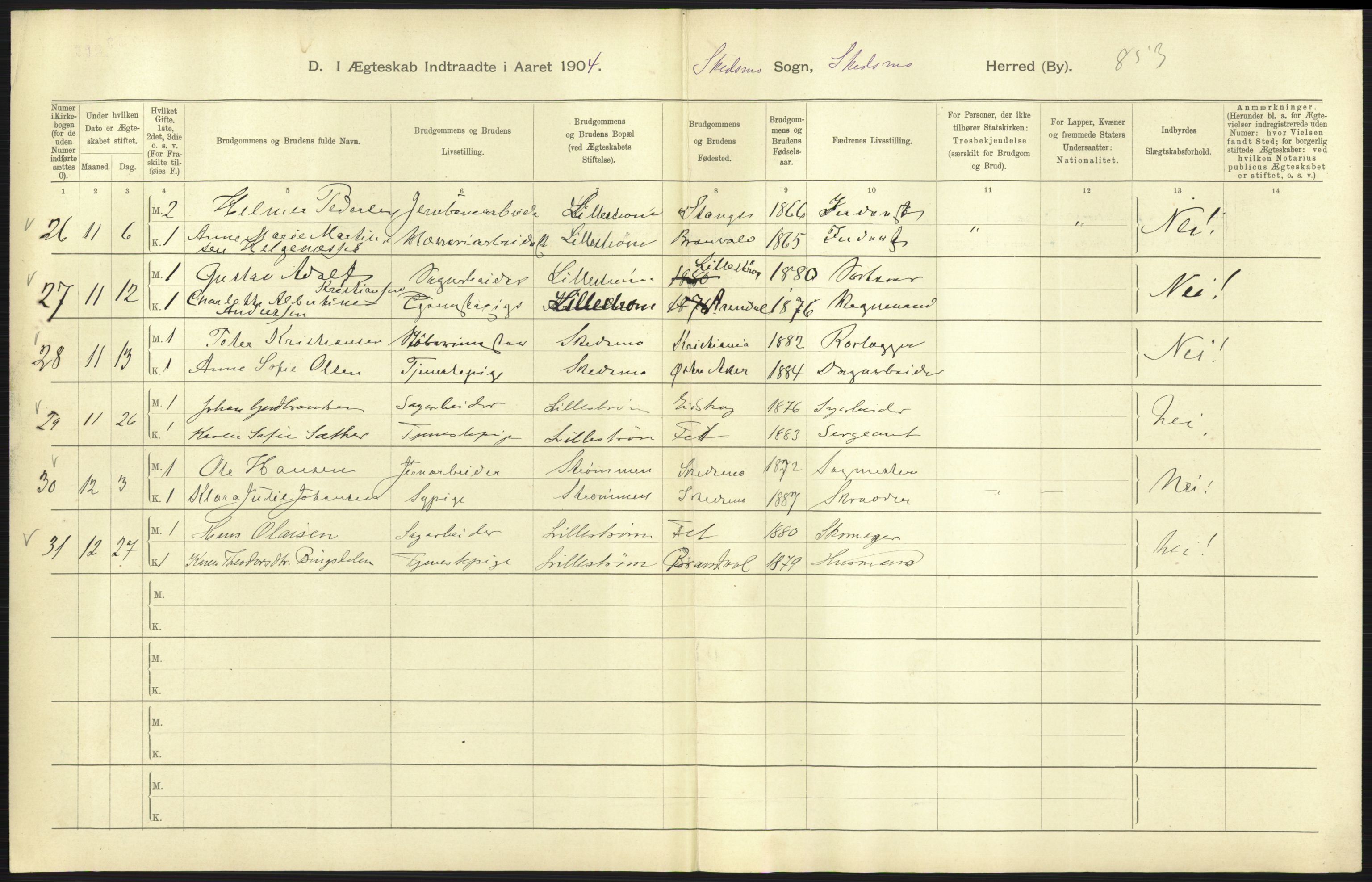 Statistisk sentralbyrå, Sosiodemografiske emner, Befolkning, AV/RA-S-2228/D/Df/Dfa/Dfab/L0002: Akershus amt: Fødte, gifte, døde, 1904, p. 485