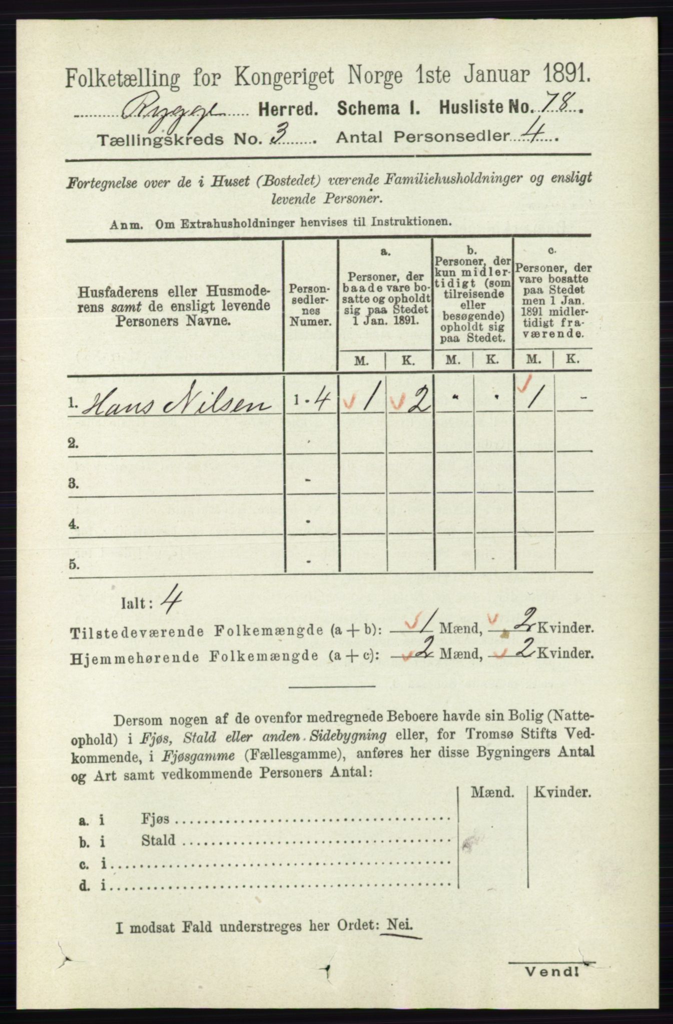 RA, 1891 census for 0136 Rygge, 1891, p. 1661